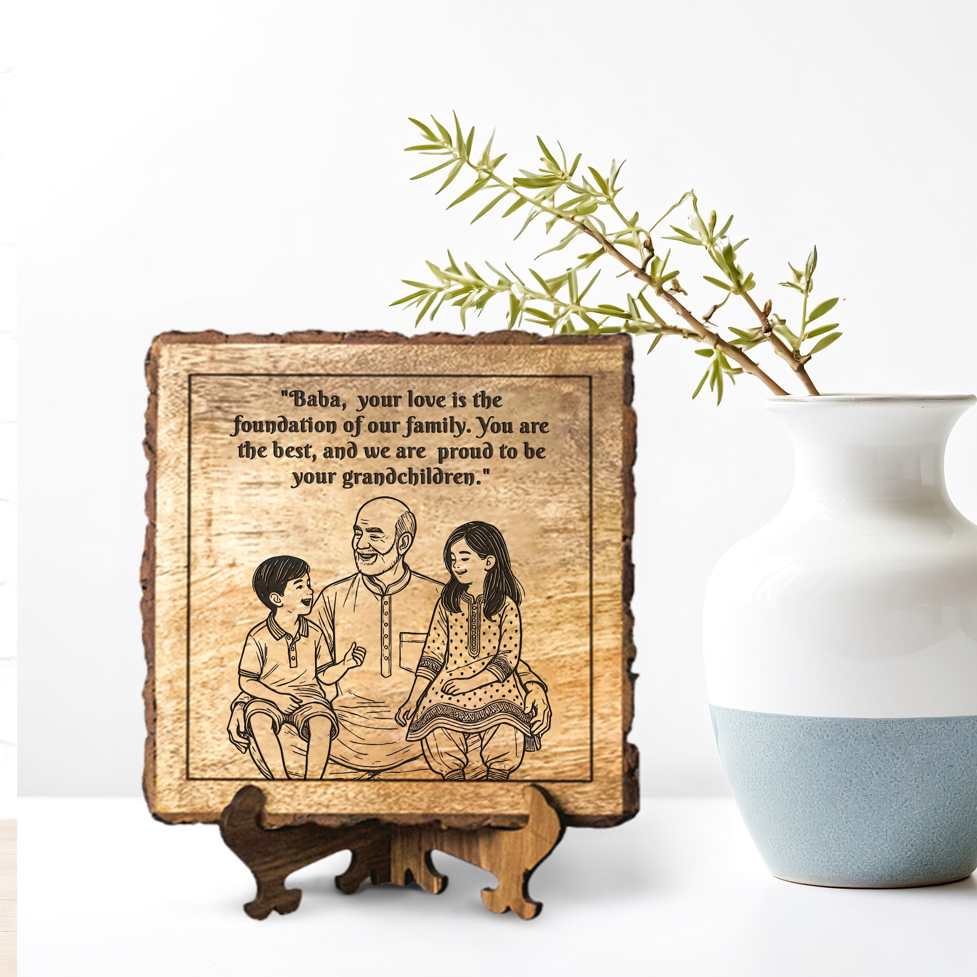 Handcrafted Mango Wood Personalized plaque - Father's day Gift