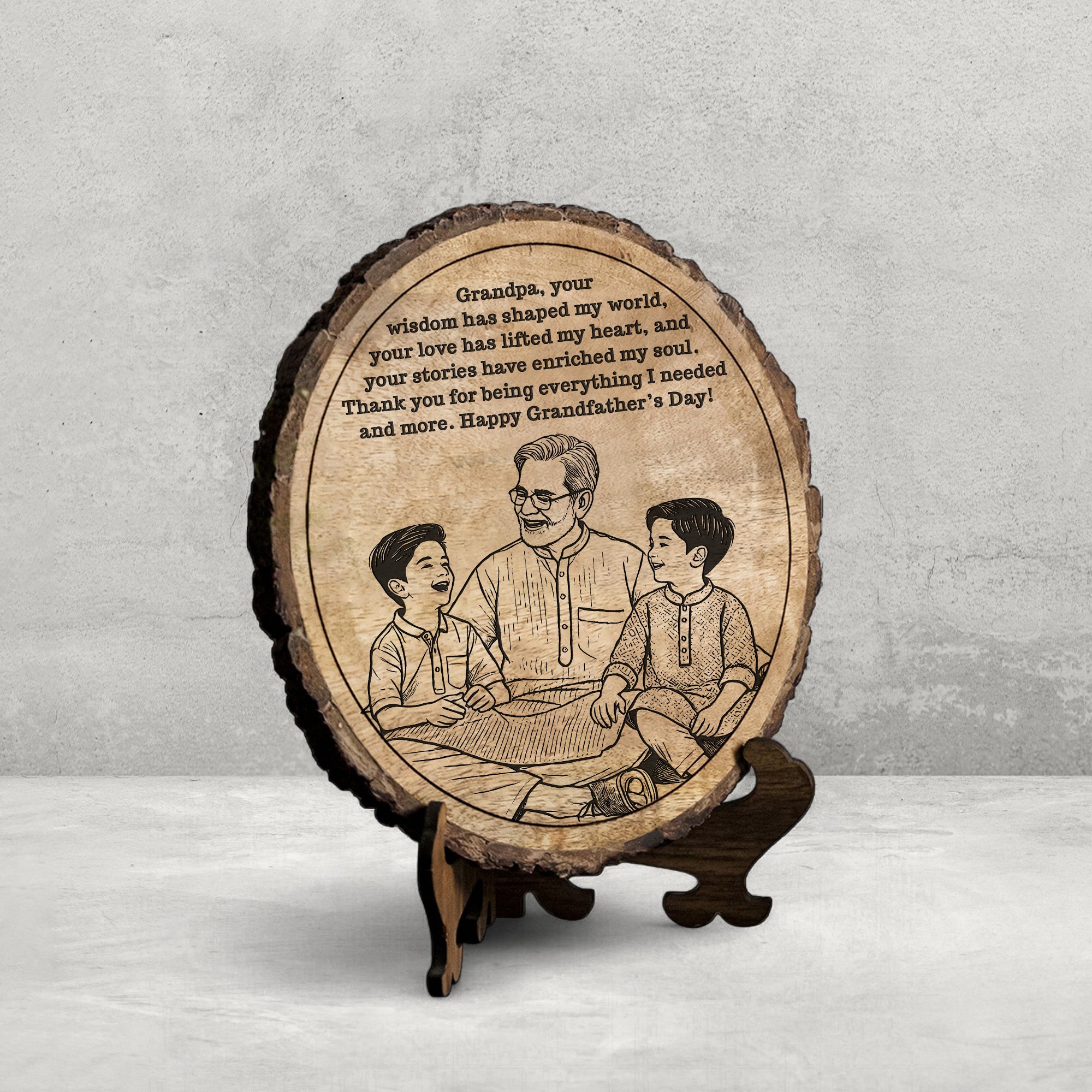 Handcrafted Mango Wood Personalized plaque - Father's day Gift