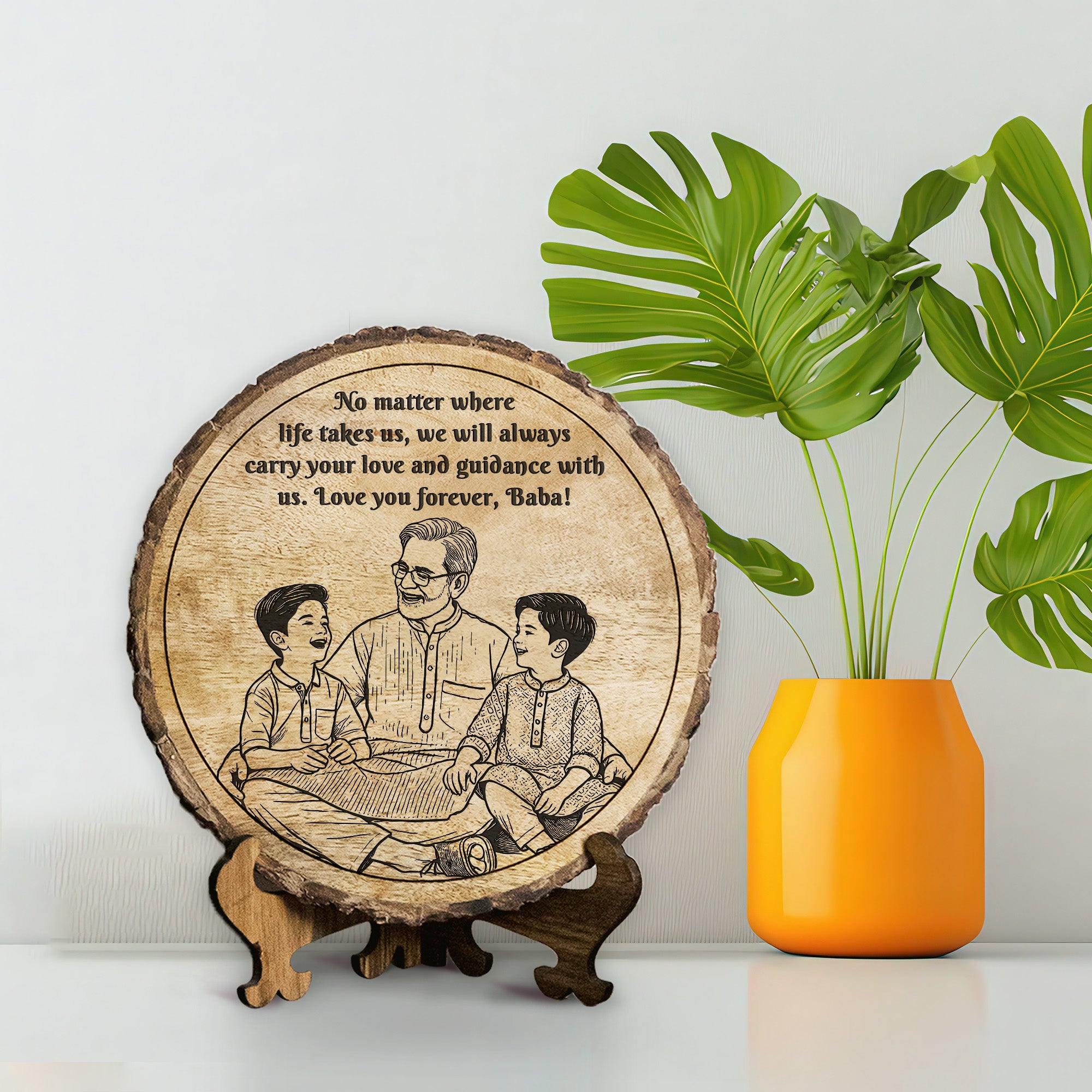 Handcrafted Mango Wood Personalized plaque - Father's day Gift