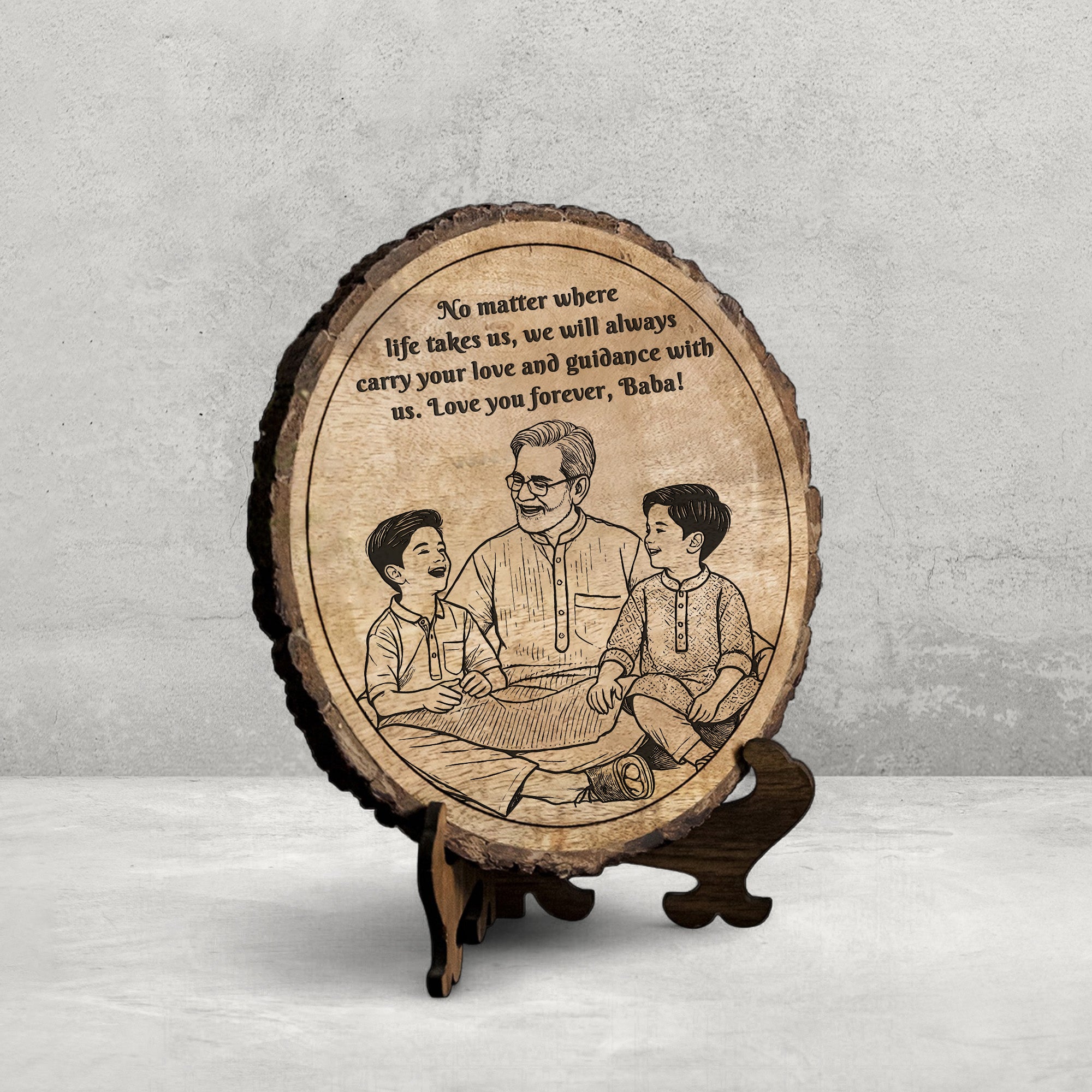 Handcrafted Mango Wood Personalized plaque - Father's day Gift