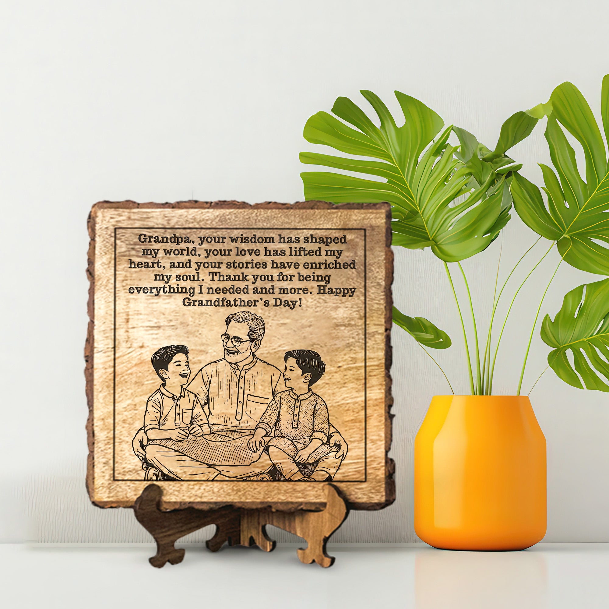 Handcrafted Mango Wood Personalized plaque - Father's day Gift