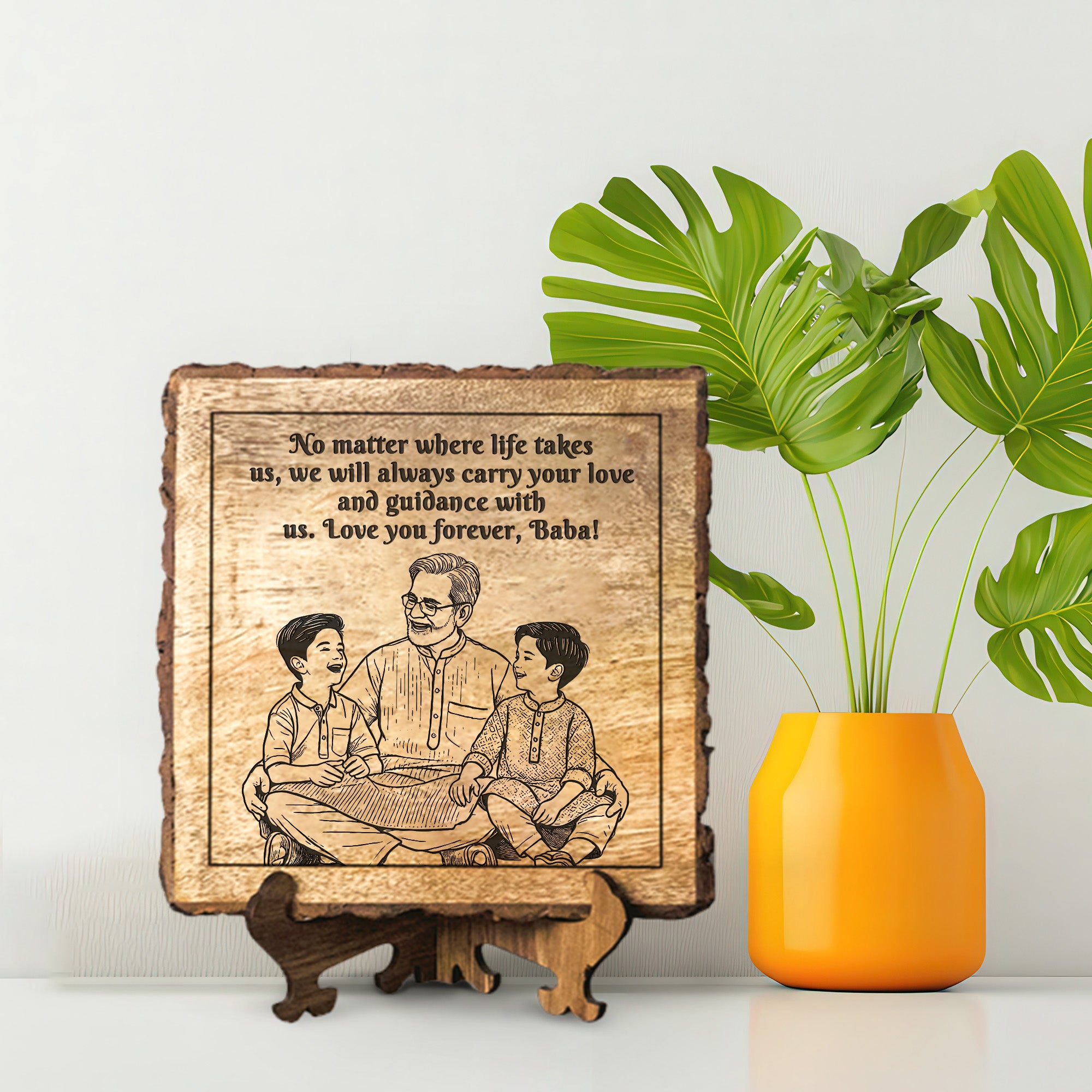 Handcrafted Mango Wood Personalized plaque - Father's day Gift