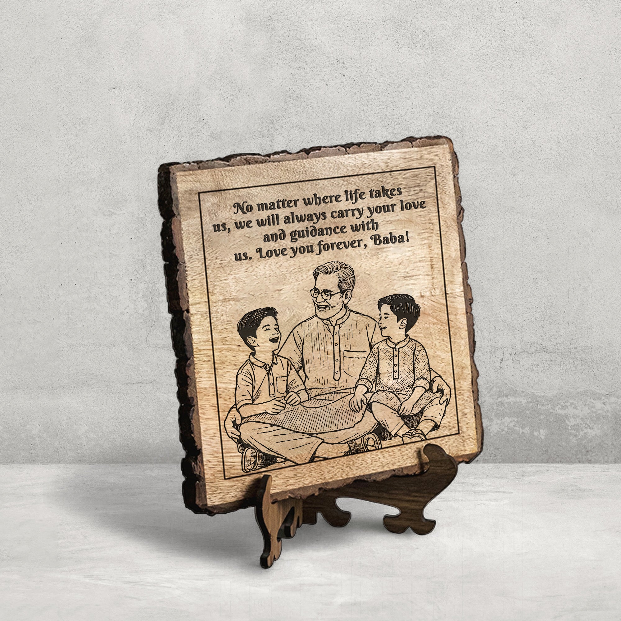 Handcrafted Mango Wood Personalized plaque - Father's day Gift