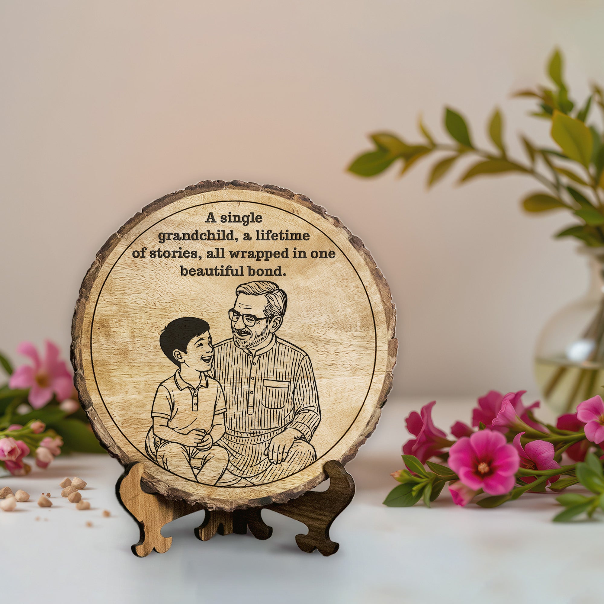 Handcrafted Mango Wood Personalized plaque - Father's day Gift