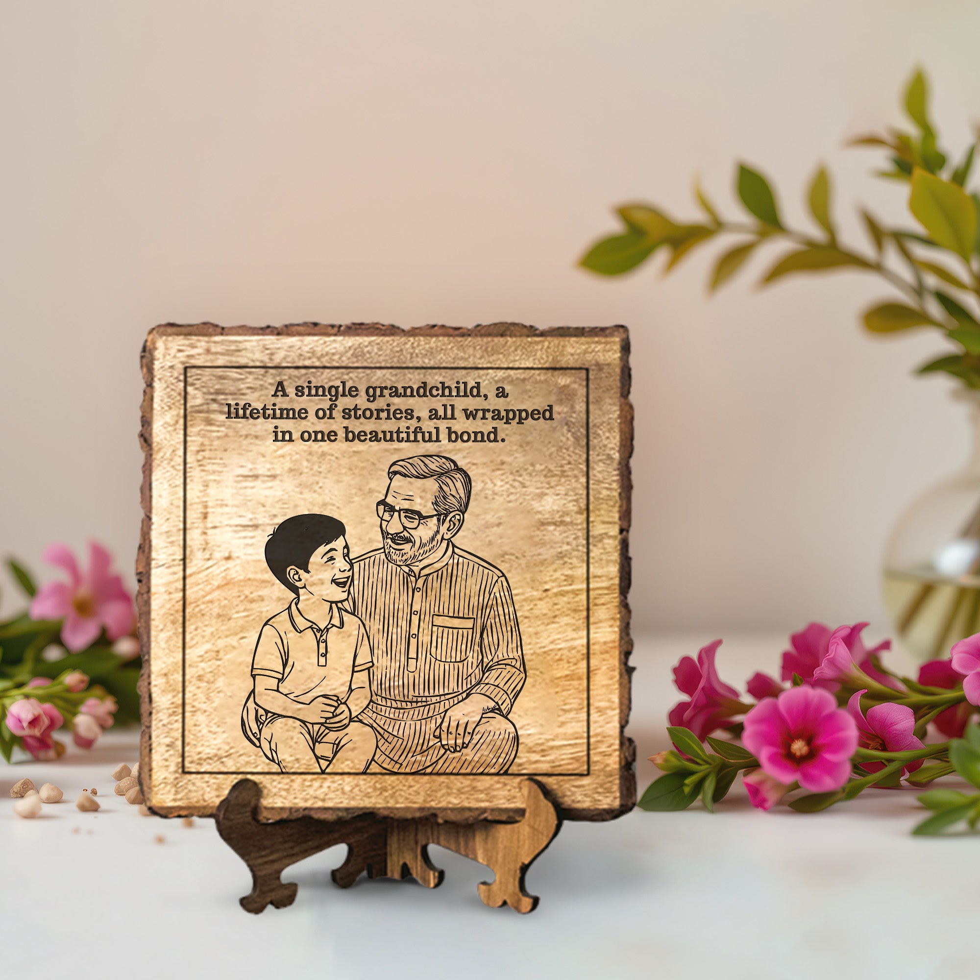 Handcrafted Mango Wood Personalized plaque - Father's day Gift