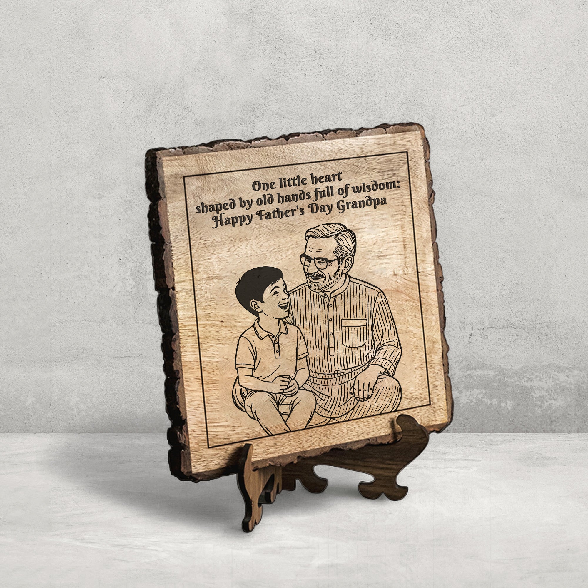 Handcrafted Mango Wood Personalized plaque - Father's day Gift