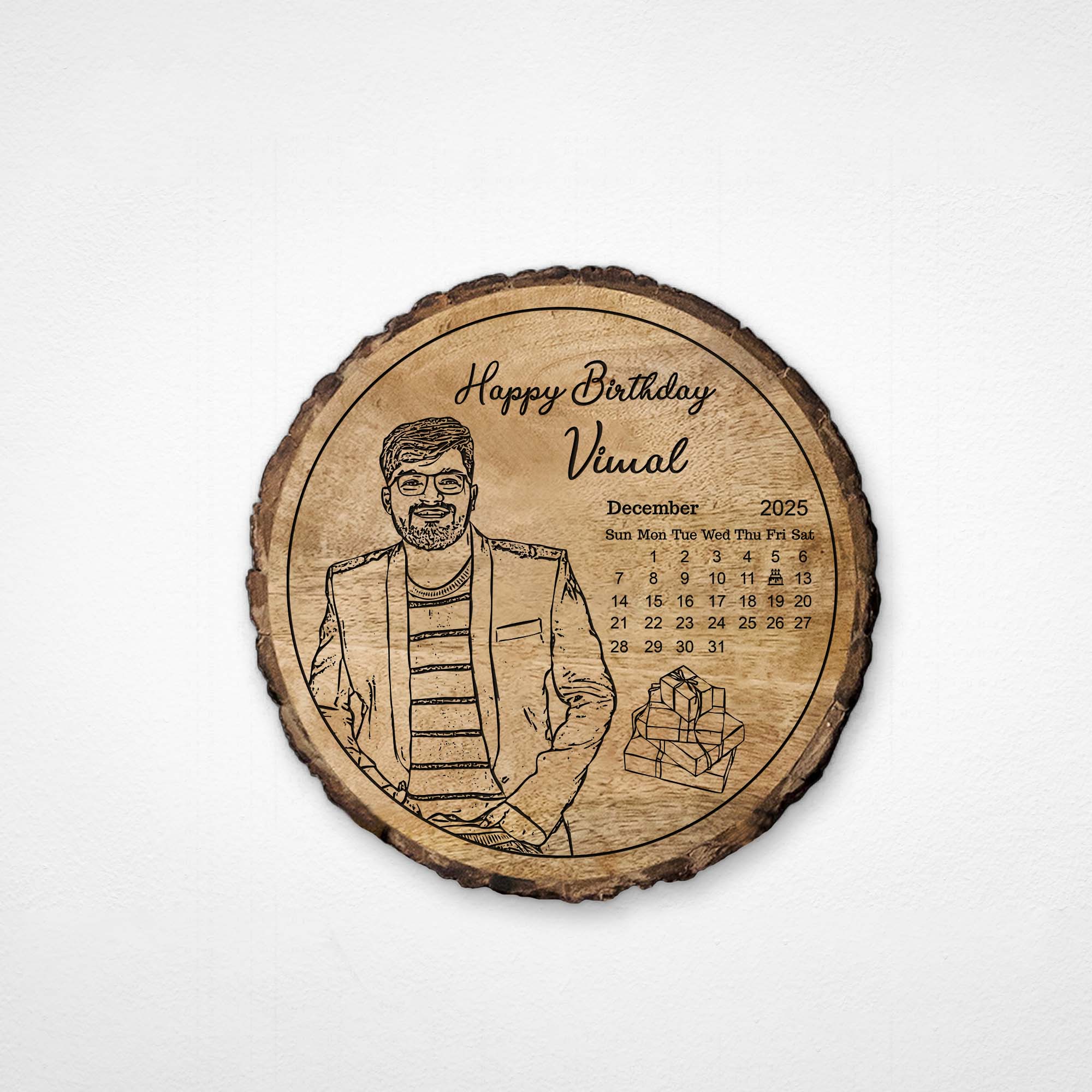 Customized Birthday Gift Plaque for Dad - Mango Wood 8x8 Inch