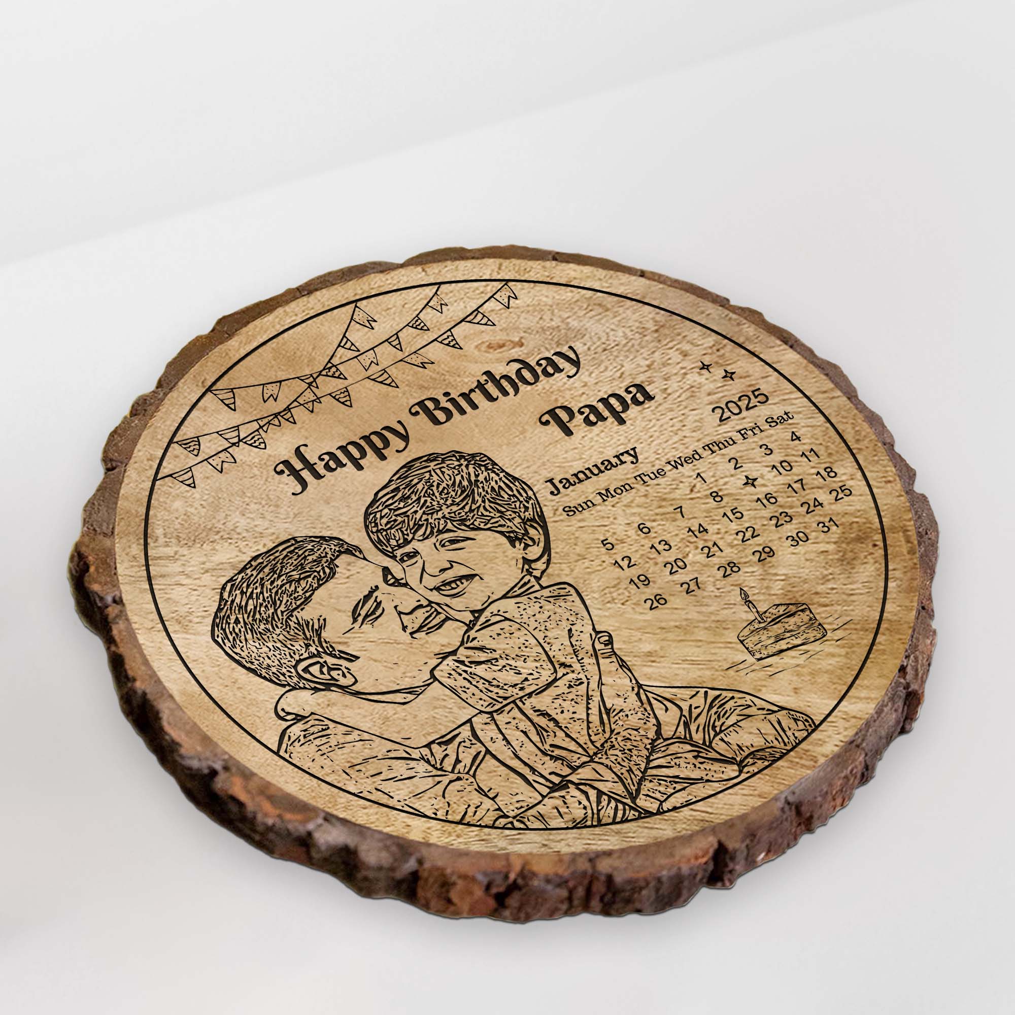 Customized Birthday Gift Plaque for Dad - Mango Wood 8x8 Inch
