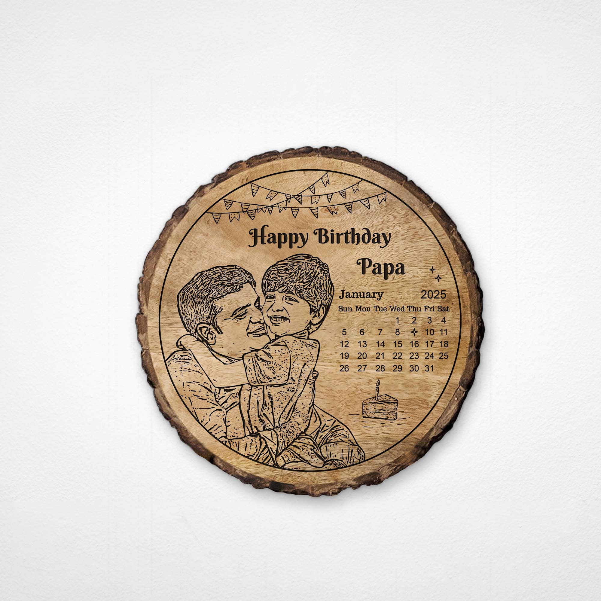 Customized Birthday Gift Plaque for Dad - Mango Wood 8x8 Inch