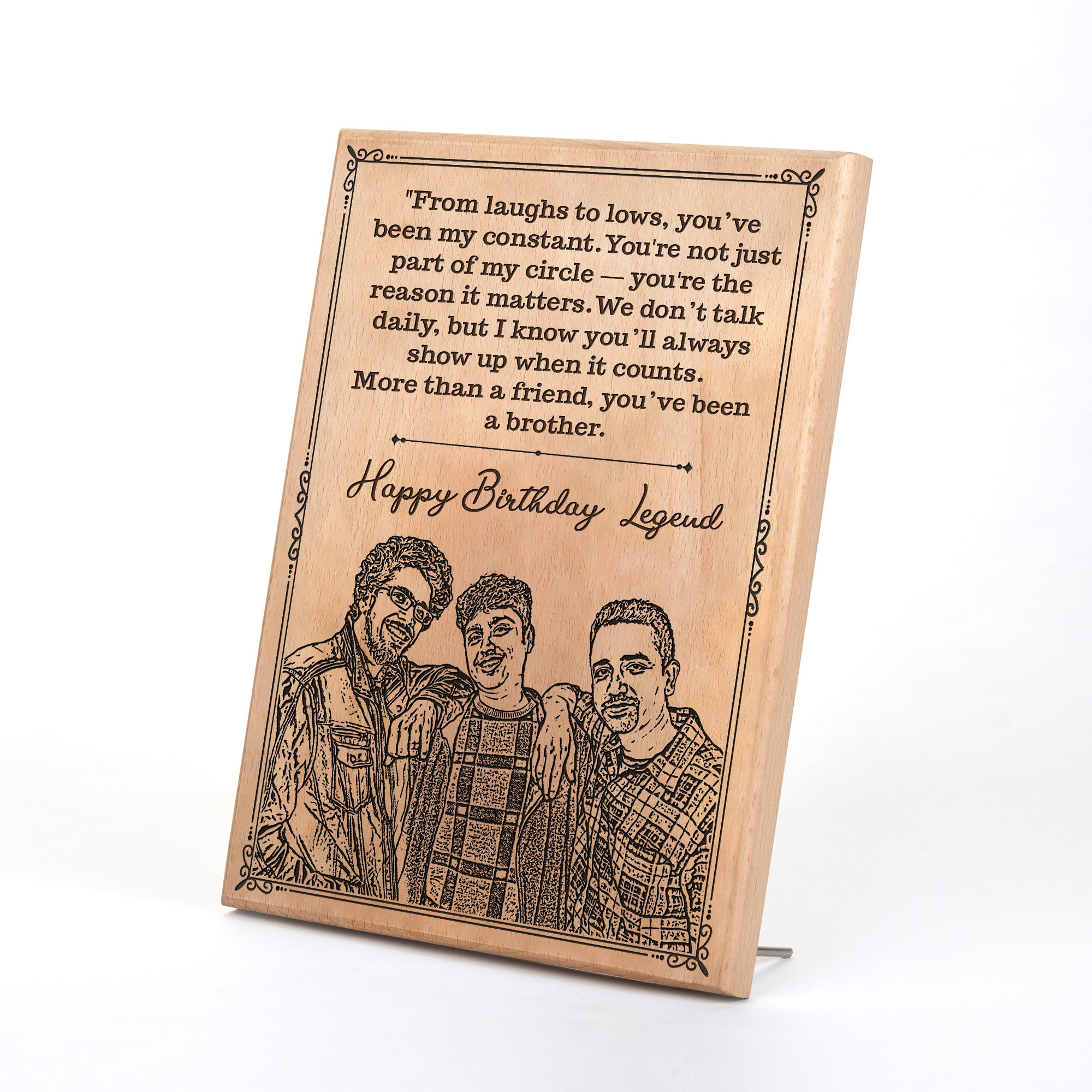 Customized Birthday Gift Plaque for Friend - Steam beech Wood 9X12 Inch
