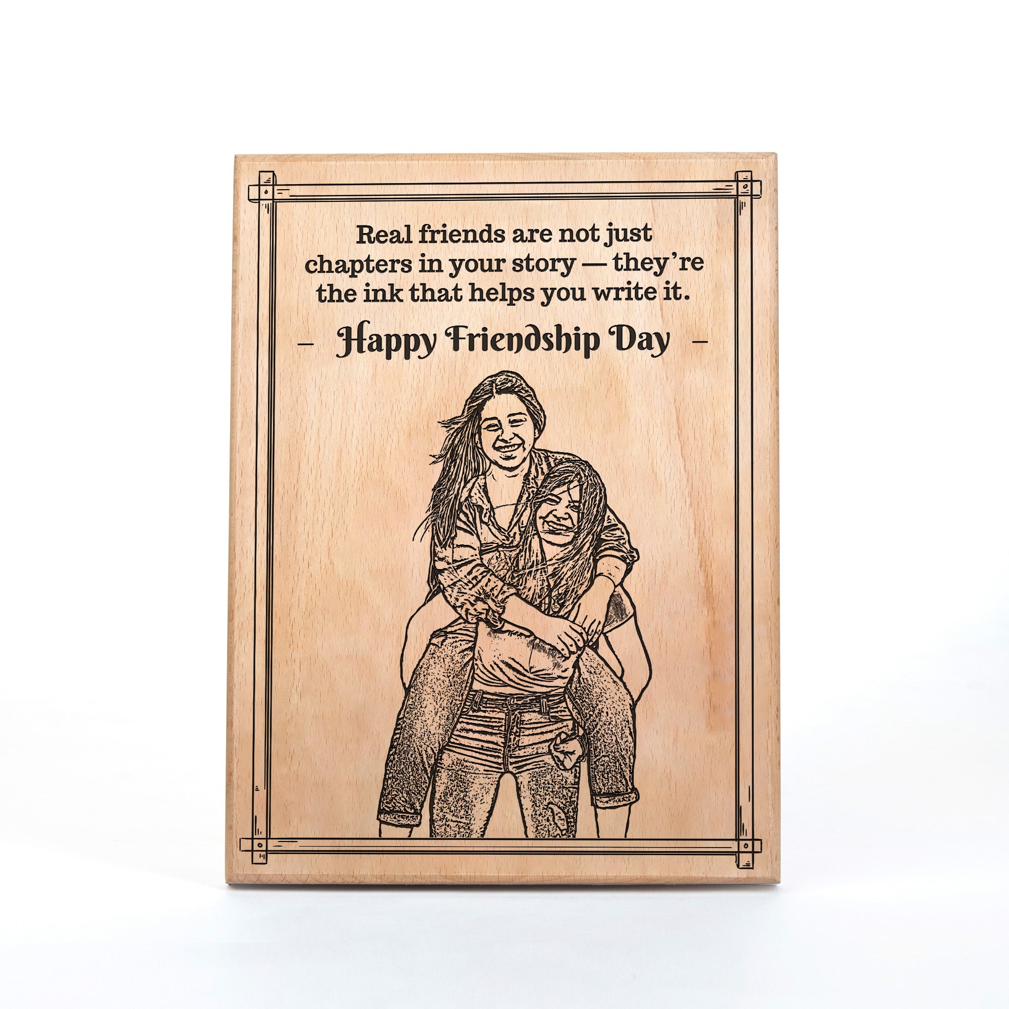 Handcrafted Mango Wood Personalized plaque- Friendship Day Gift 9 x 12