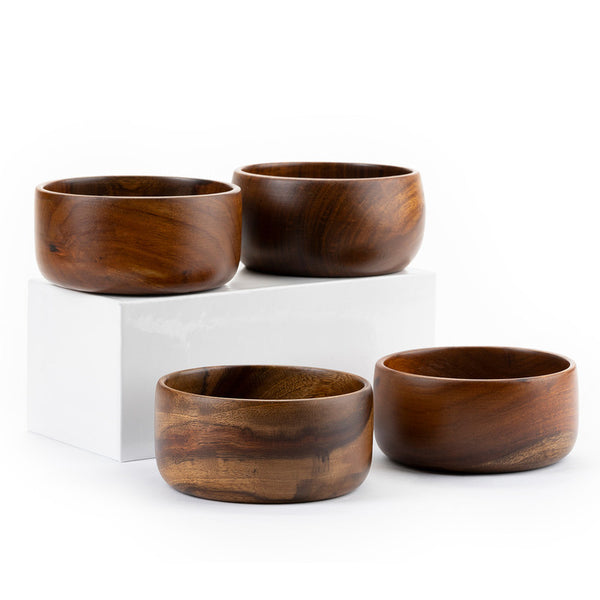 BARO WOODEN BOWLS-SMALL SET OF 4