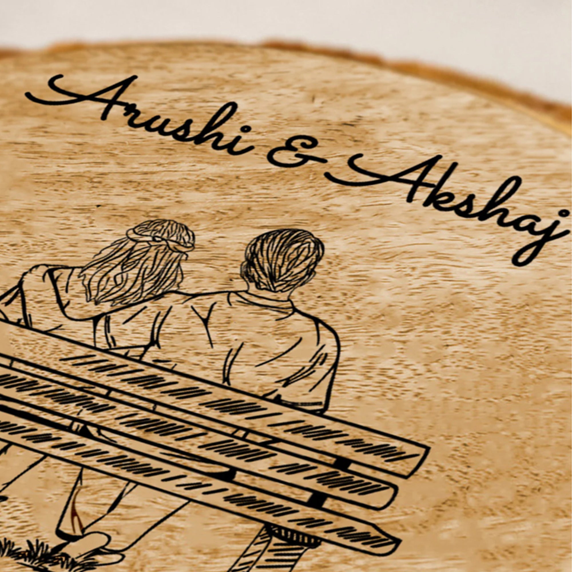 Customized Couple Name Round Plaque