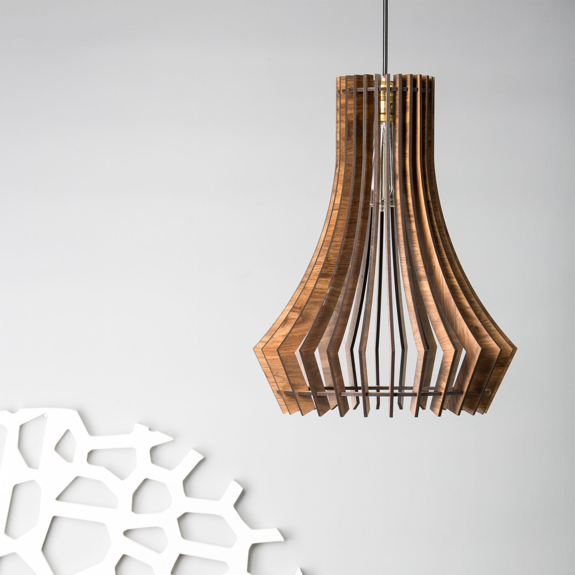 Wooden Pendant Light without Bulb