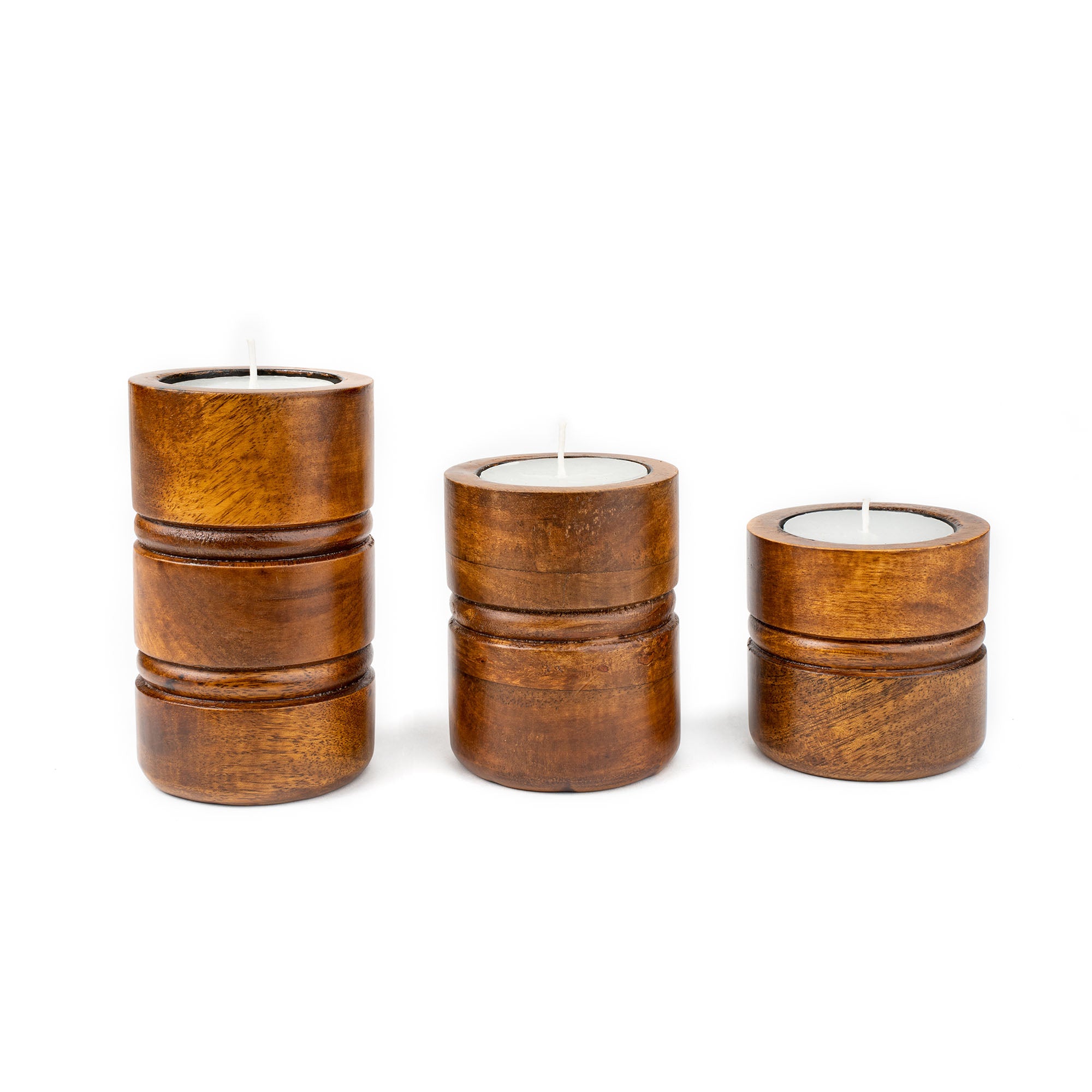 BAKU Candle Holder (Walnut Finish)