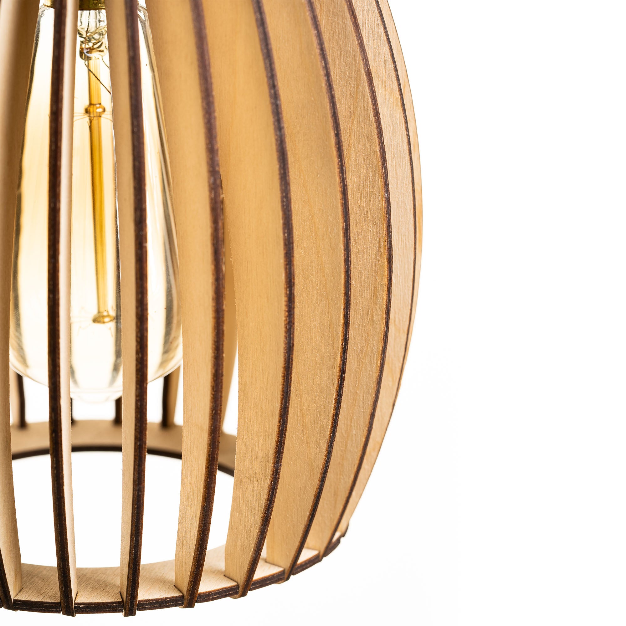Becaa poofy Birch Wood Ceiling lamp