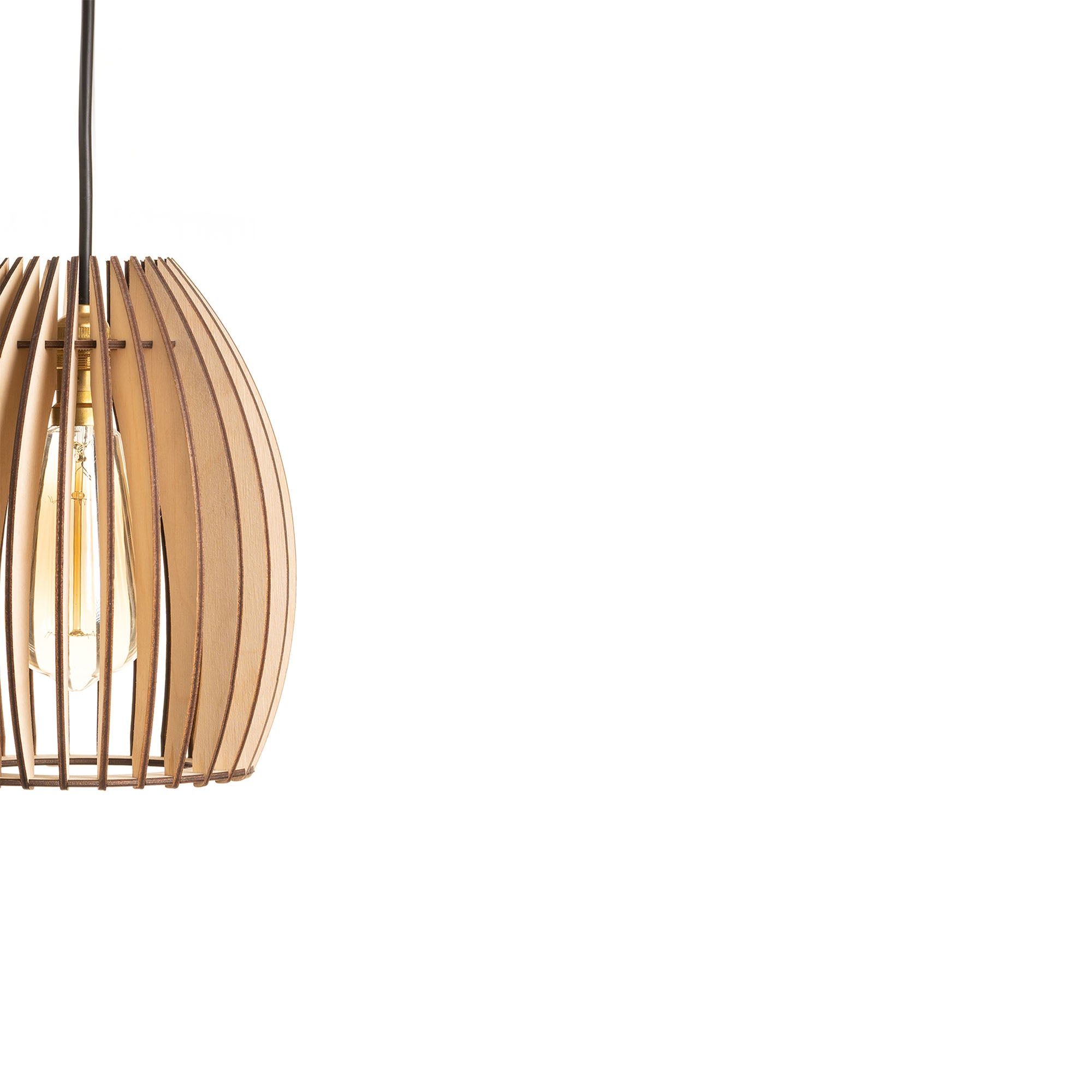 Becaa poofy Birch Wood Ceiling lamp