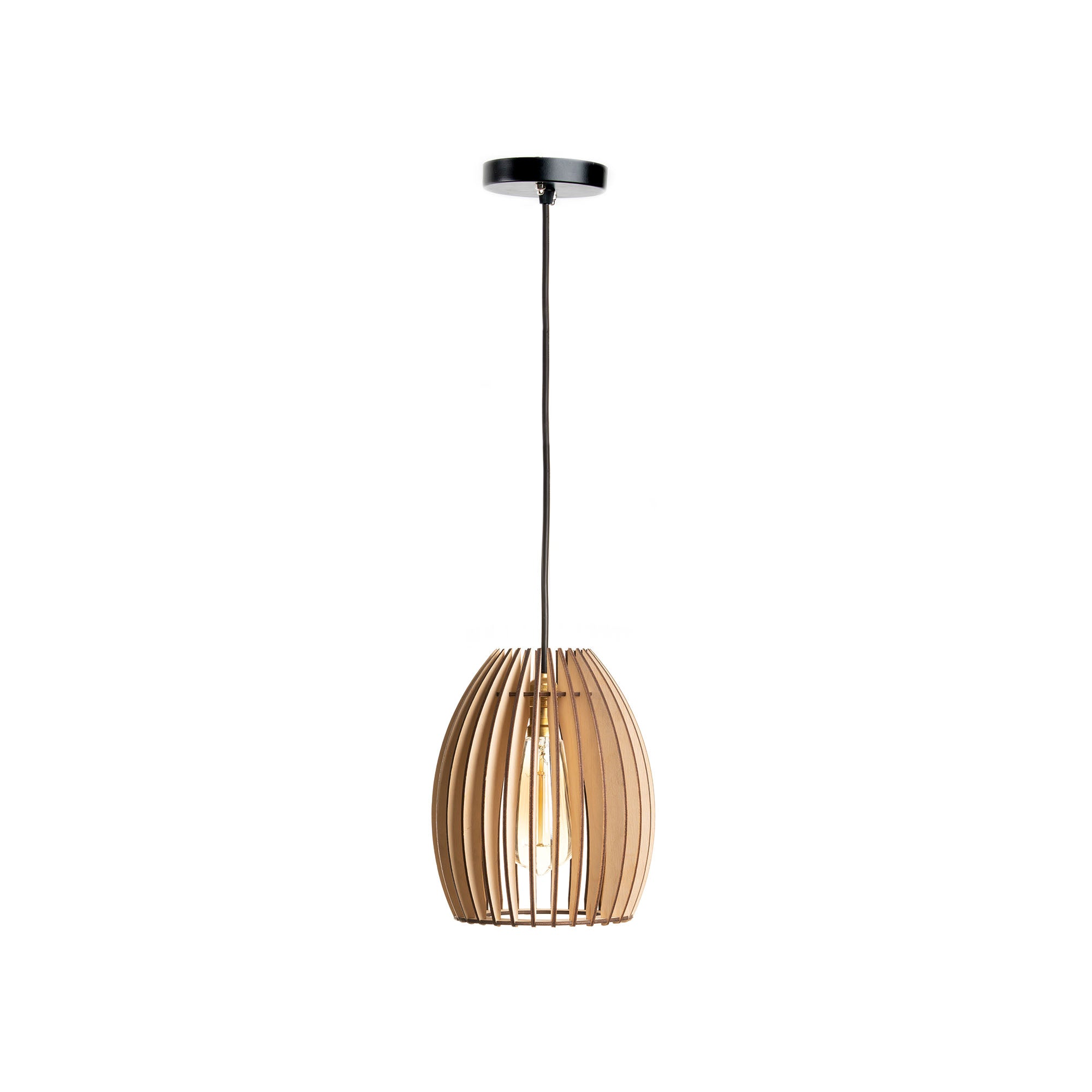 Becaa poofy Birch Wood Ceiling lamp