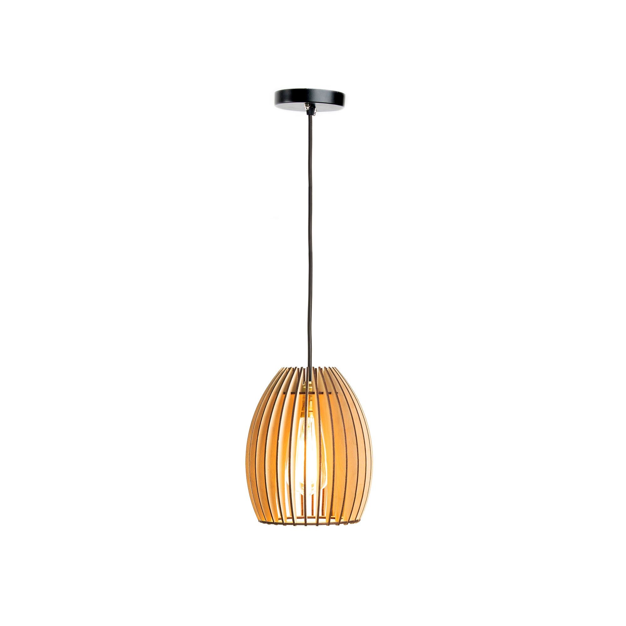 Becaa poofy Birch Wood Ceiling lamp