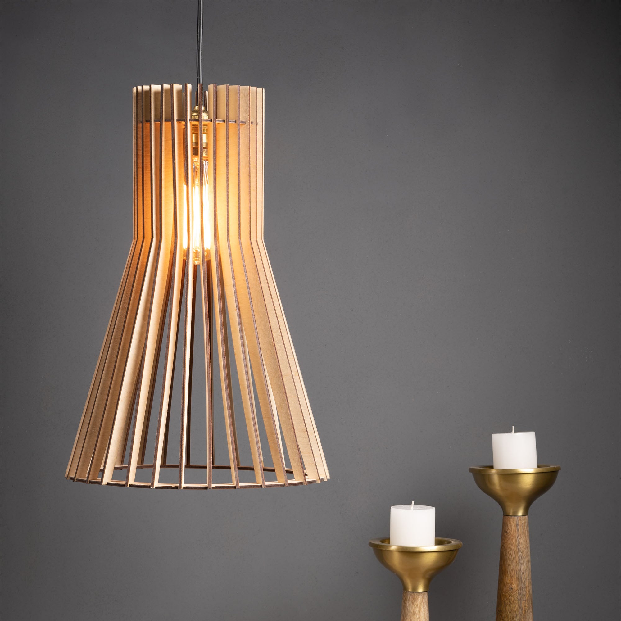 Biana Birch Wood Ceiling lamp