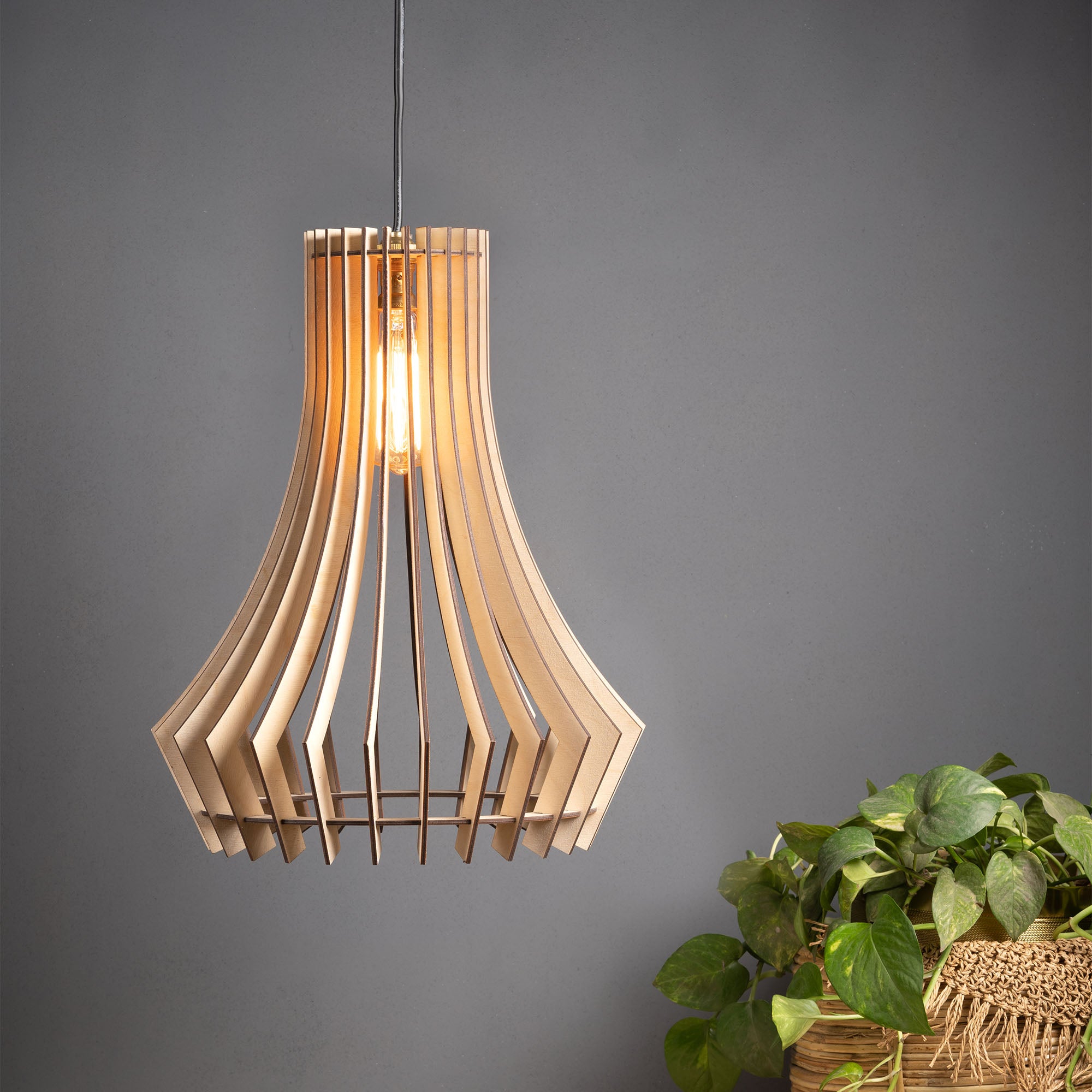 Bohem Birch Wood pendant lamp