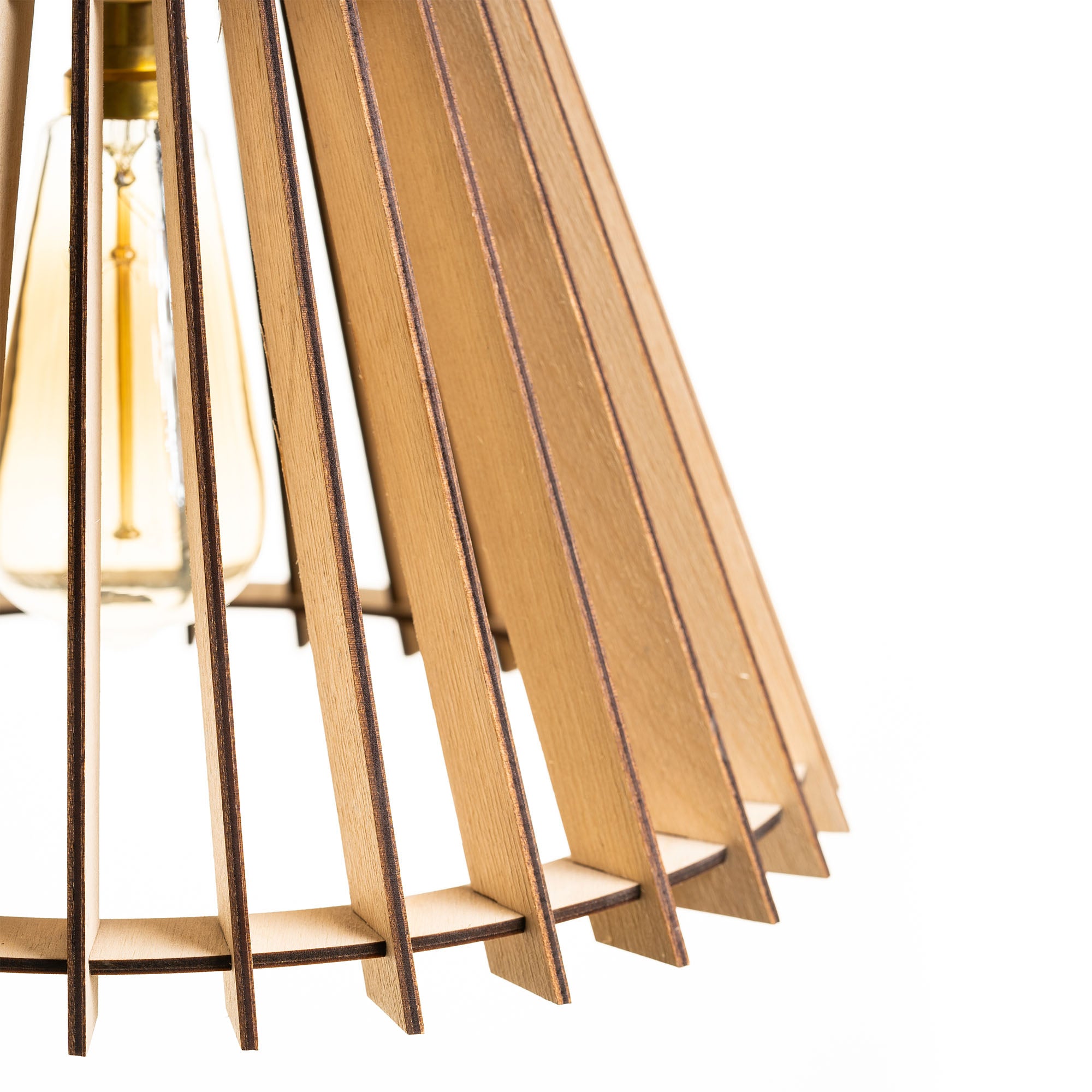 Benzor Birch Wood shade pendent lamp