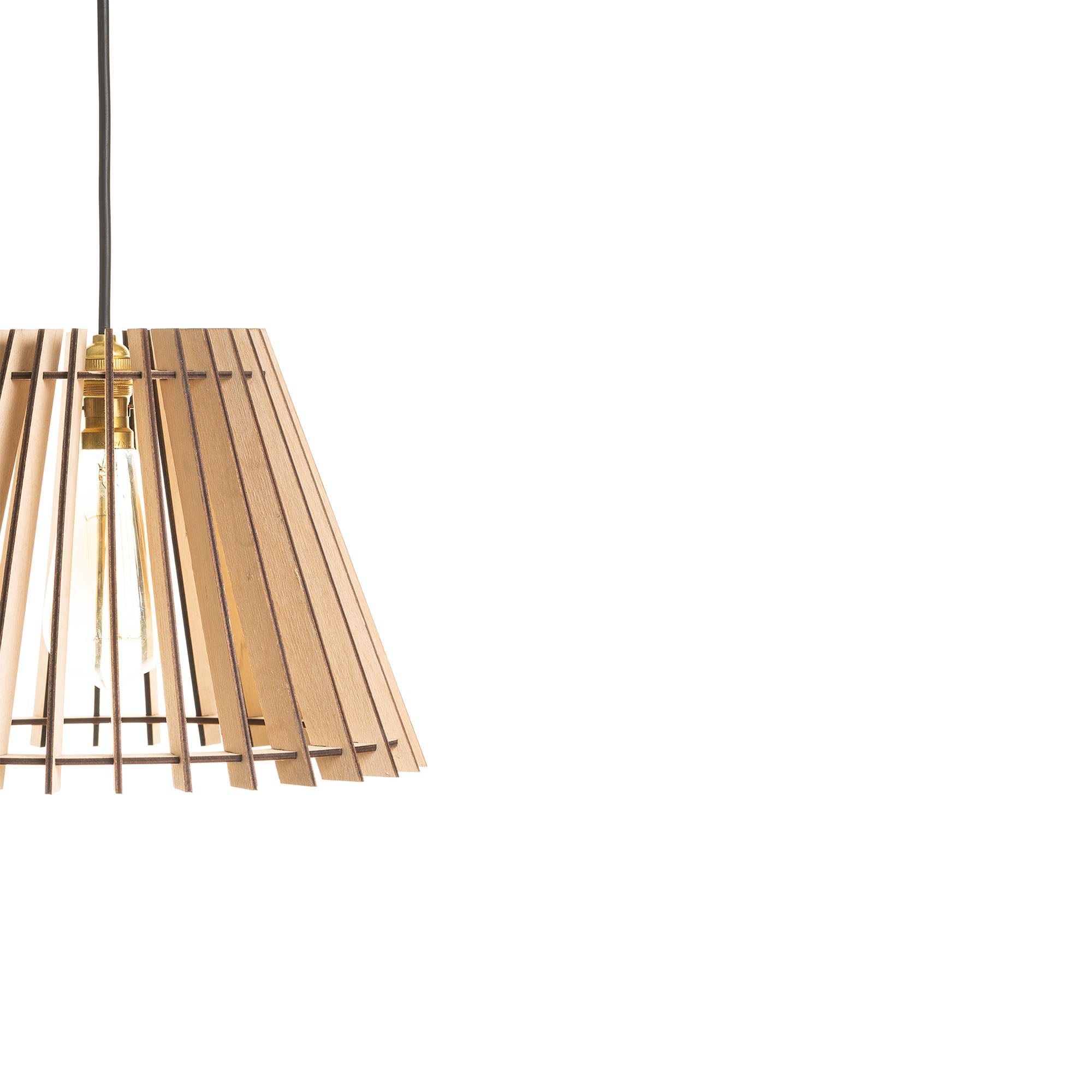 Benzor Birch Wood shade pendent lamp