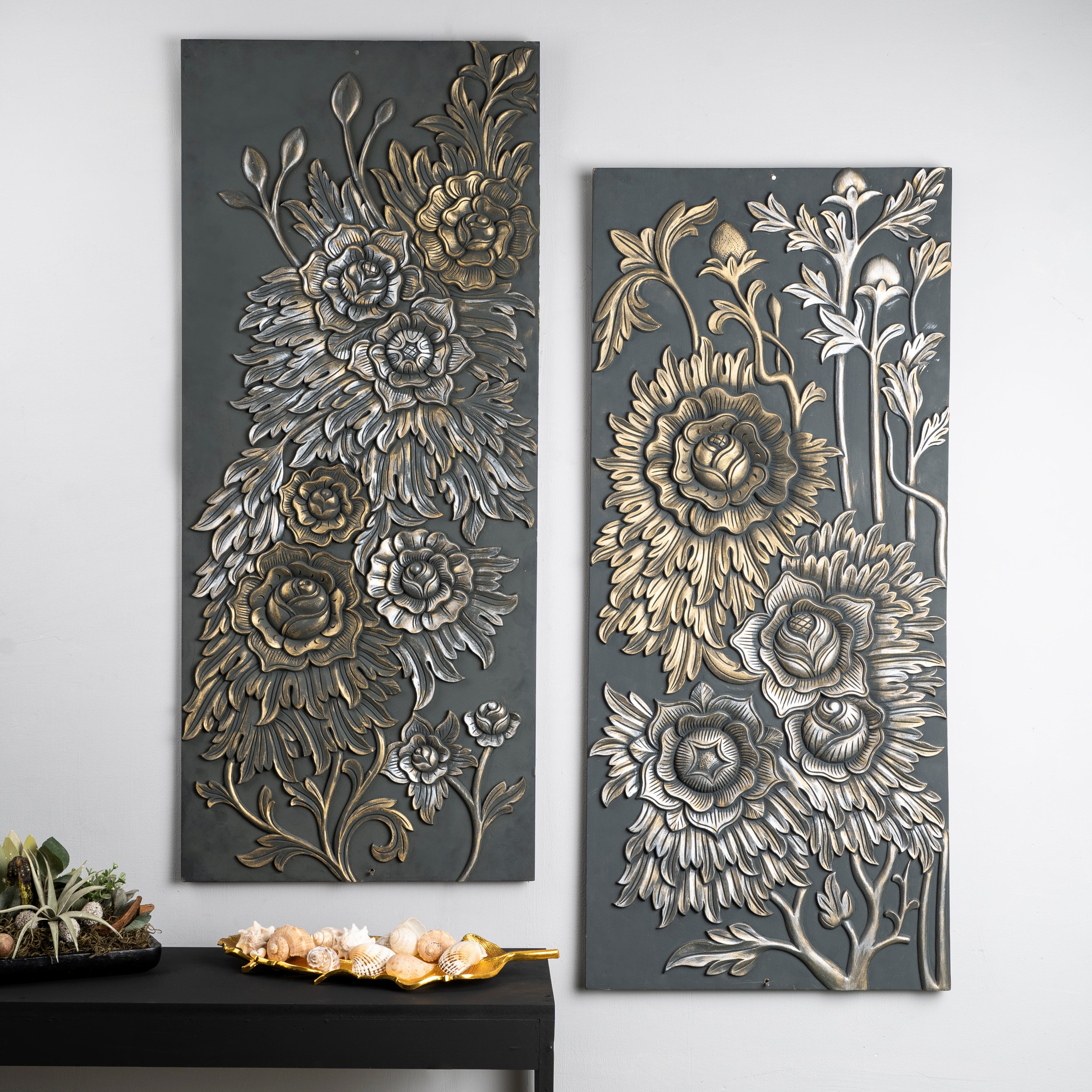 3D Carved Panels - Set of 2