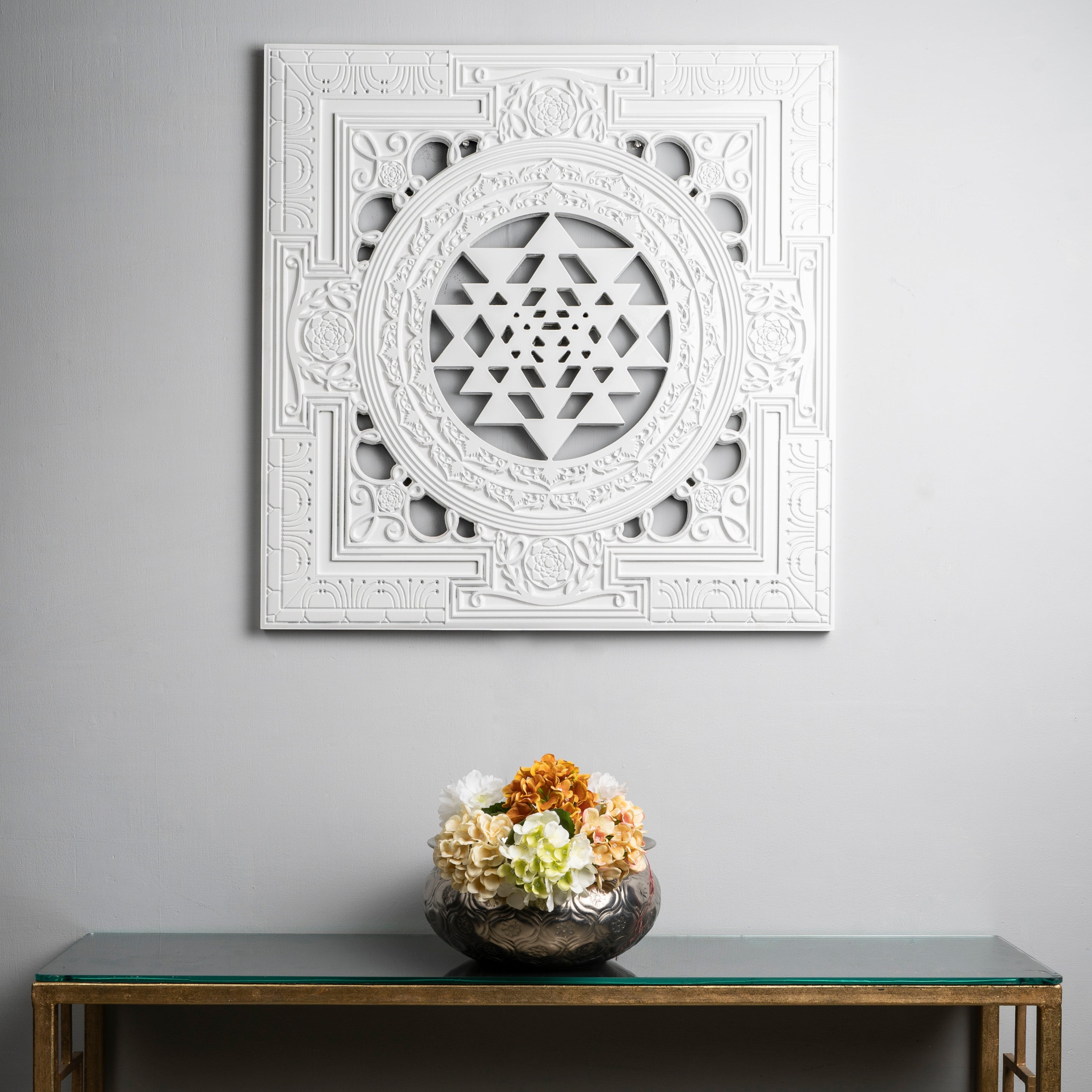 Carved 3D Shree Yantra Wall Art
