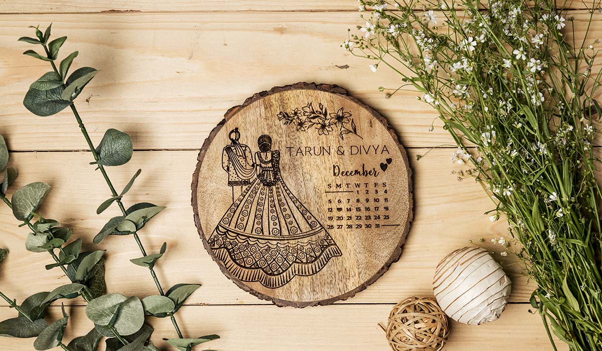 Customized South Indian, North Indian, Christian, Marathi & Bengali Wedding Plaque with Couple Names & Date – Personalized Wooden Gift