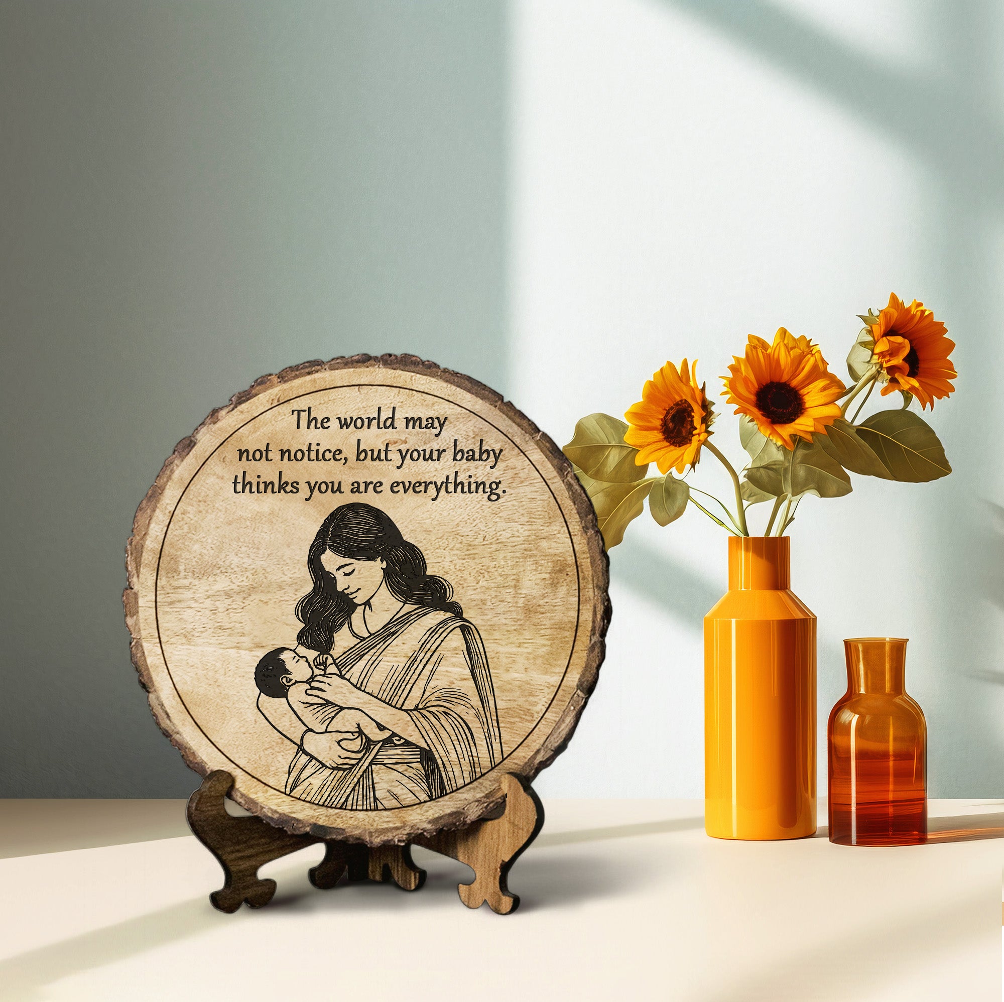 Handcrafted Mango Wood Personalized plaque-Mother's day Gift