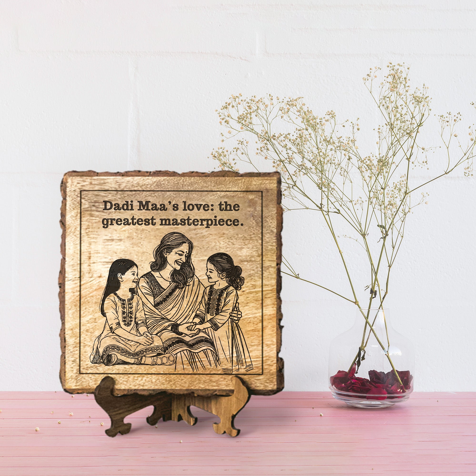 Handcrafted Mango Wood Personalized plaque-Mother's day Gift