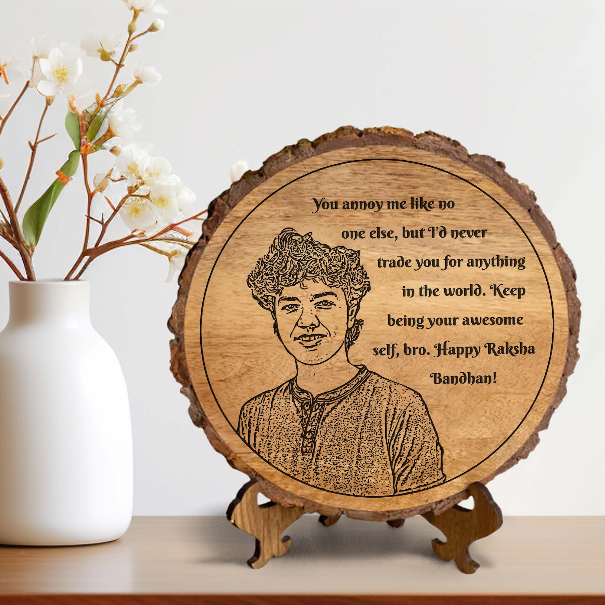 Personalized Raksha Bandhan sibling gift plaque for brother's – A Timeless Bond in Wood