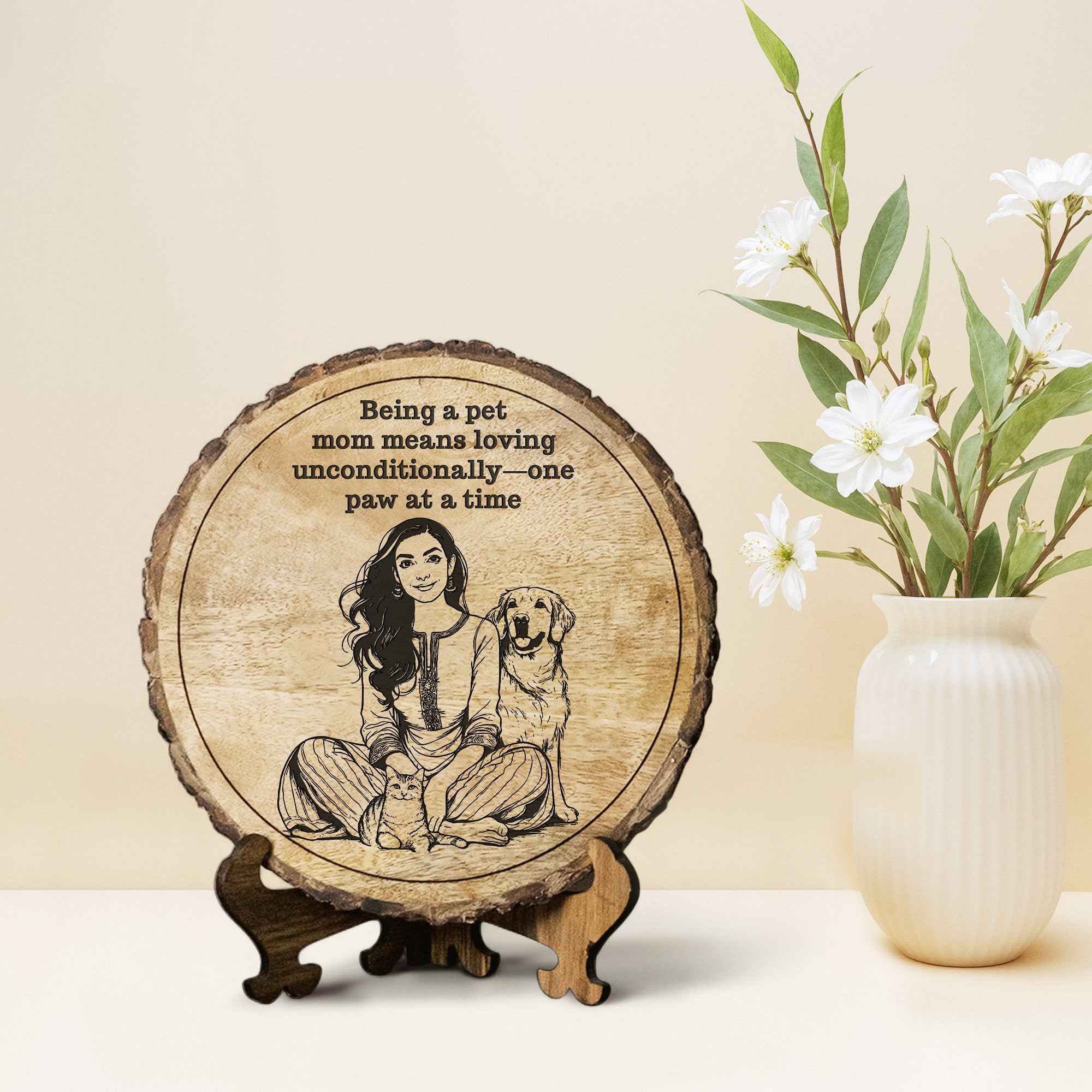 Handcrafted Mango Wood Personalized plaque-Mother's day Gift