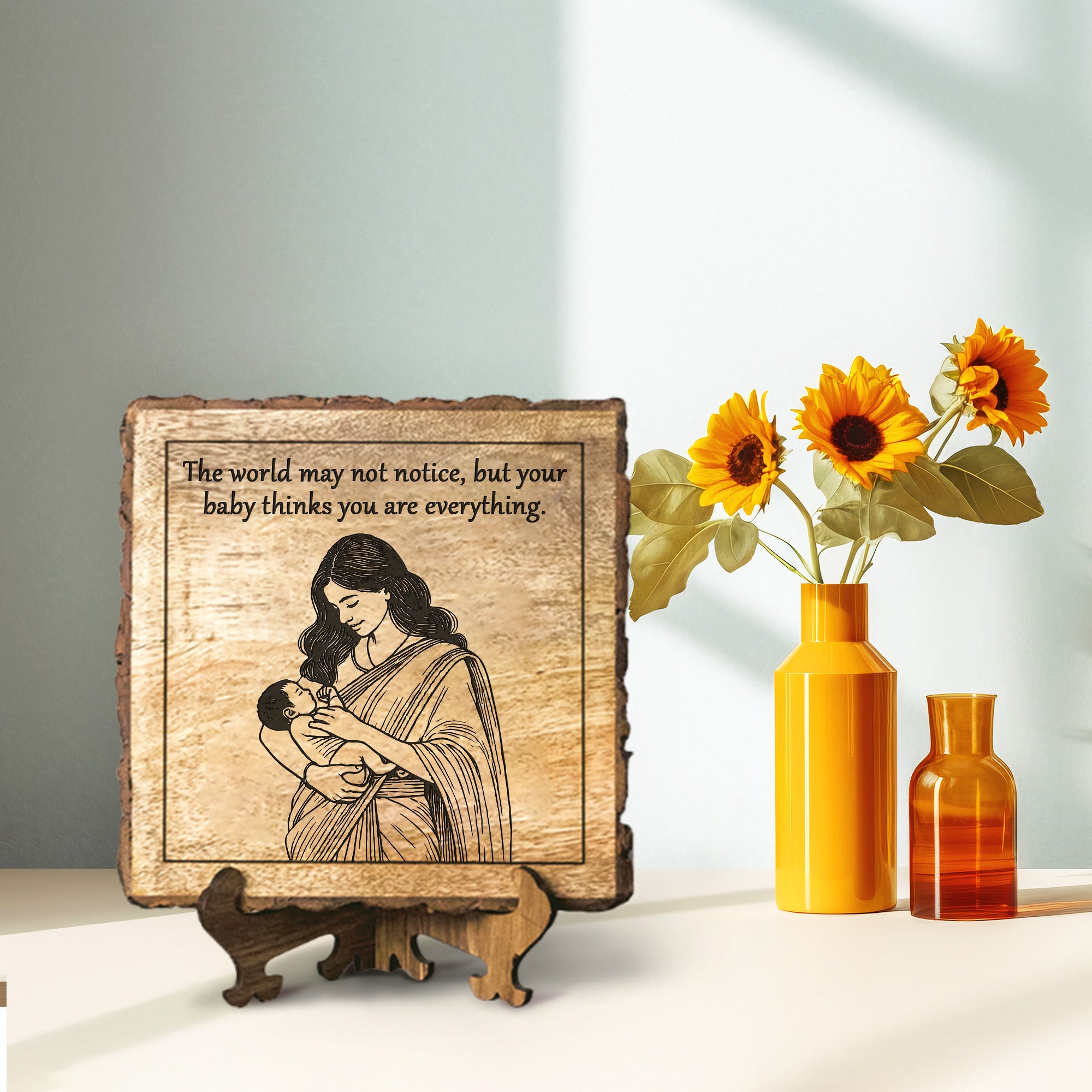 Handcrafted Mango Wood Personalized plaque-Mother's day Gift