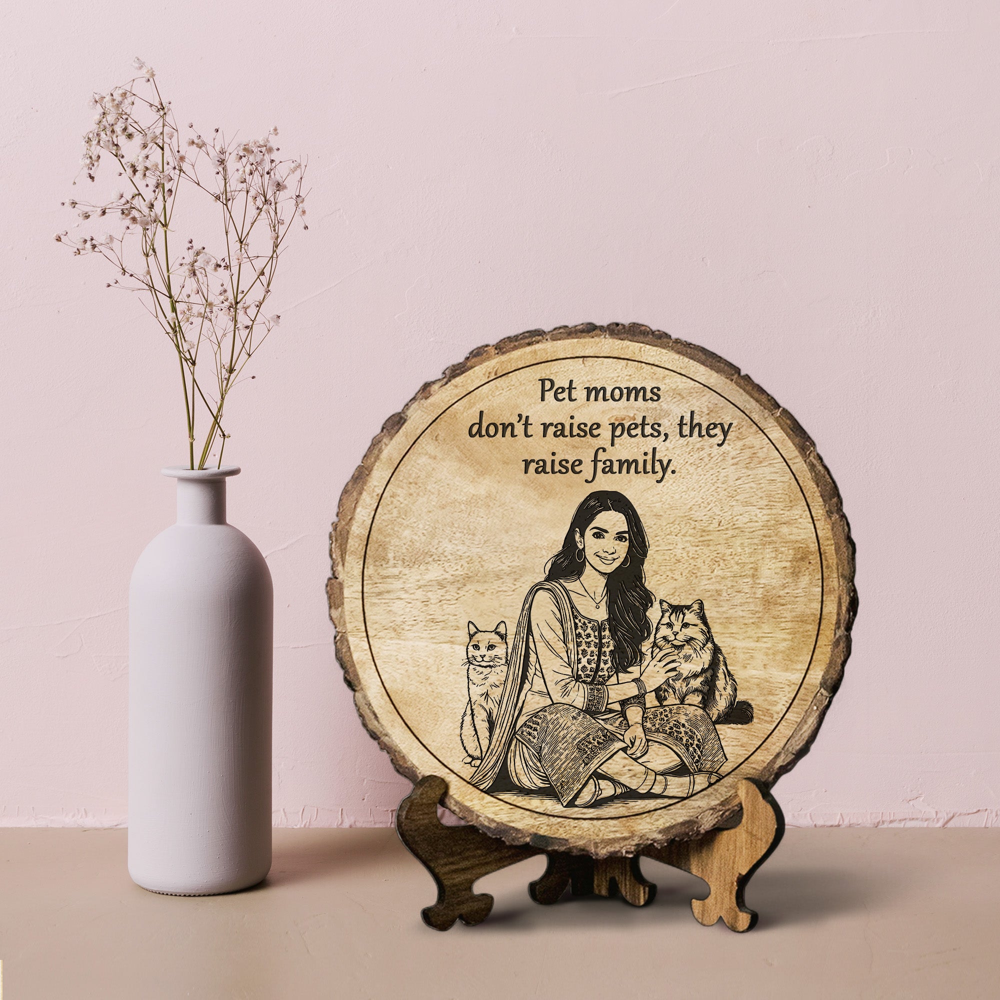 Handcrafted Mango Wood Personalized plaque-Mother's day Gift