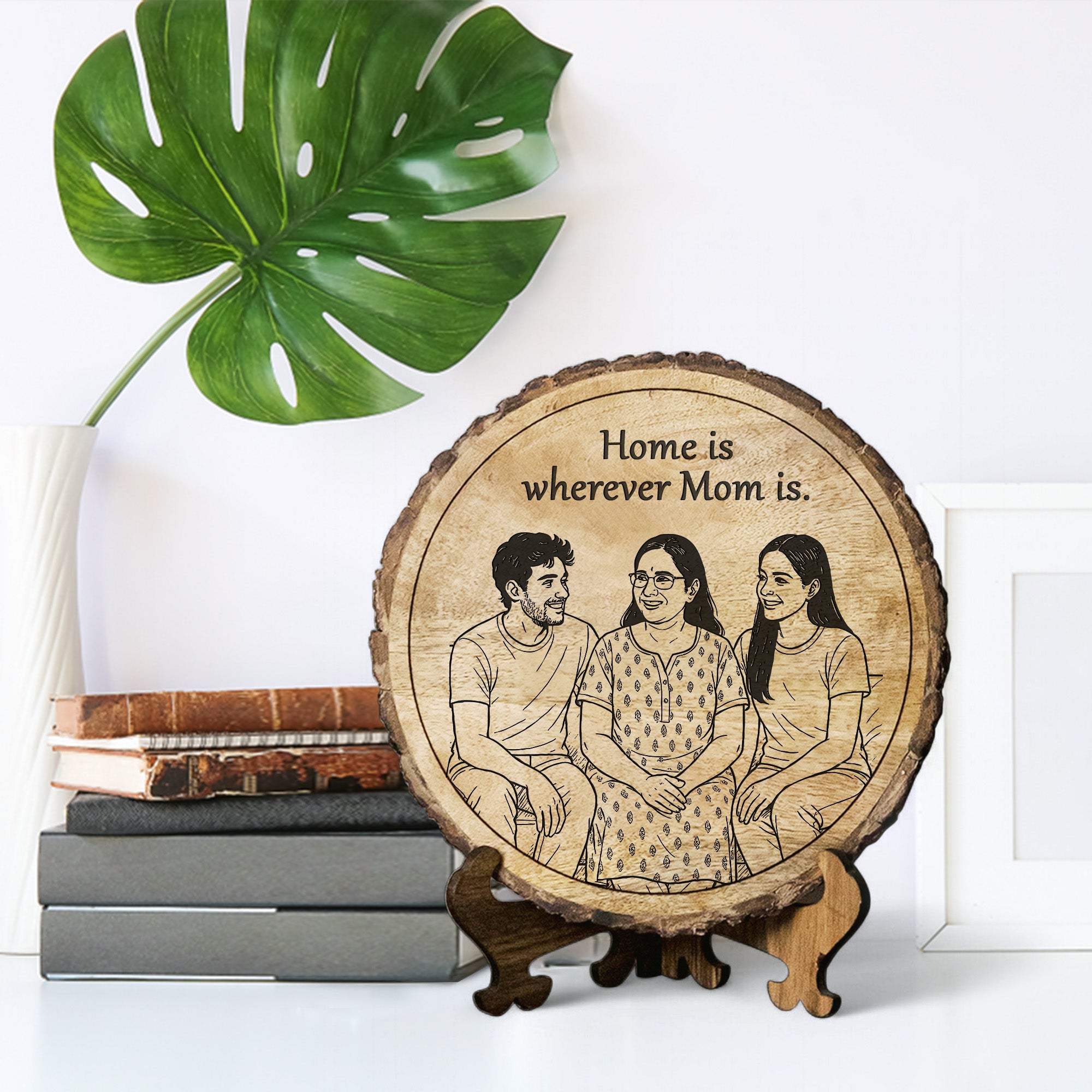 Handcrafted Mango Wood Personalized plaque-Mother's day Gift