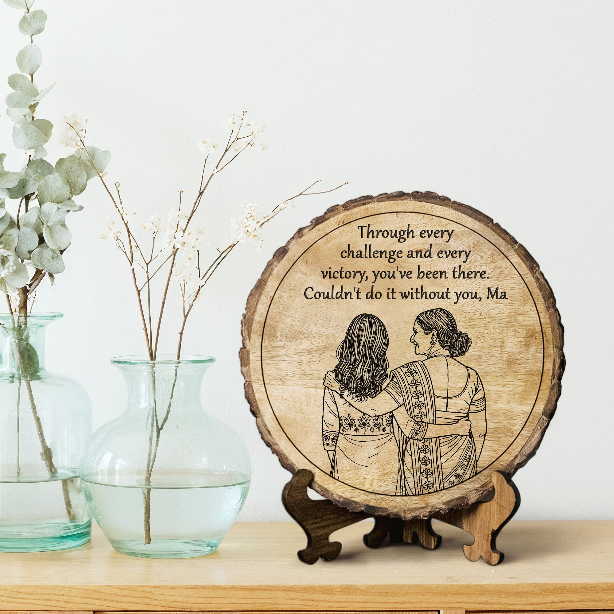 Handcrafted Mango Wood Personalized plaque-Mother's day Gift