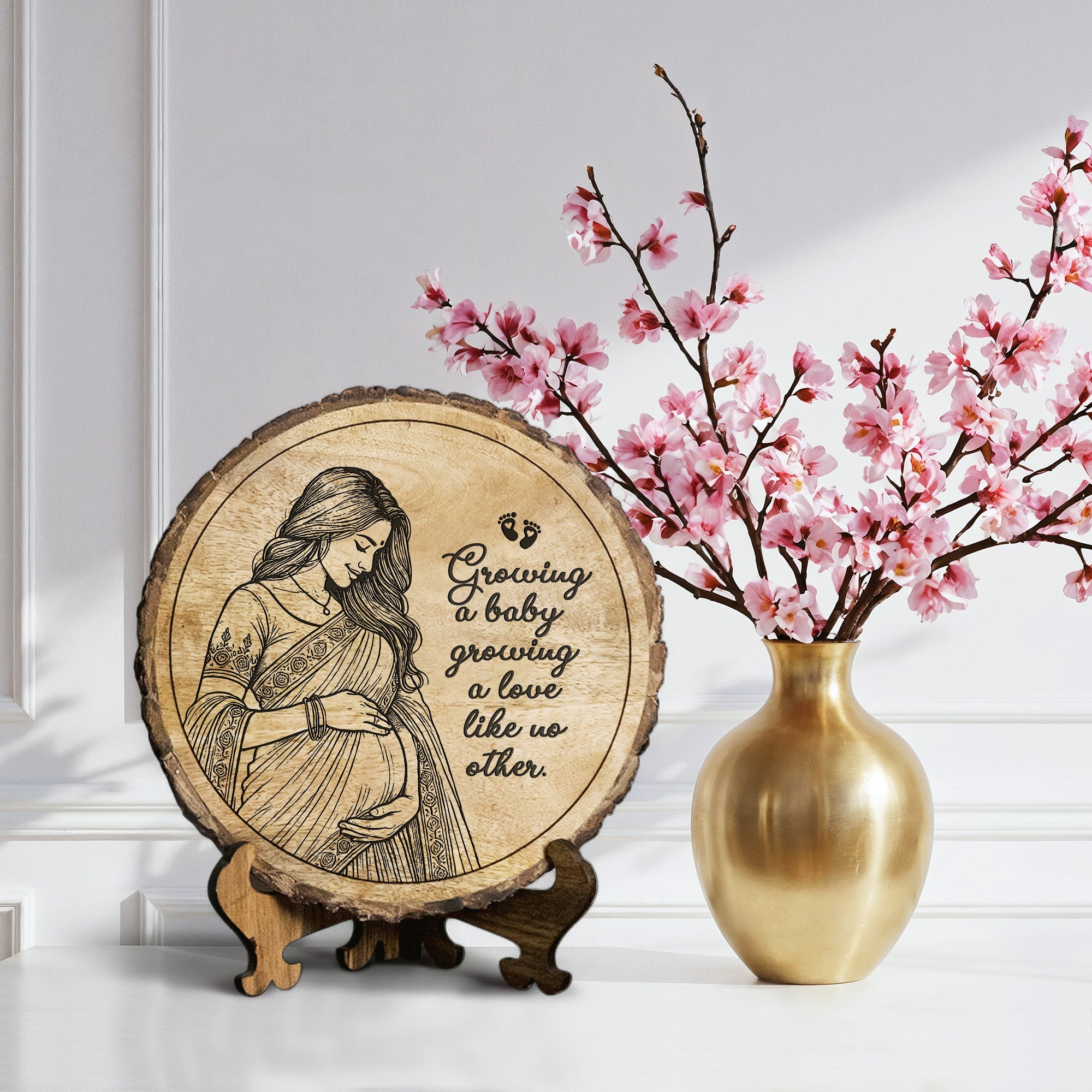 Handcrafted Mango Wood Personalized plaque-Mother's day Gift