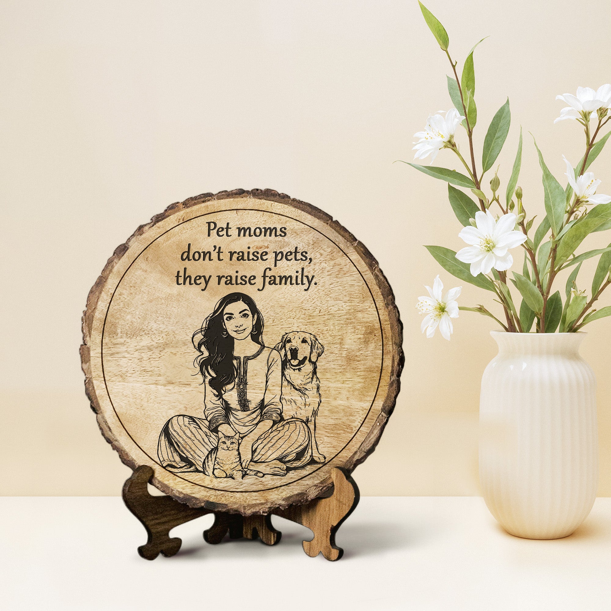 Handcrafted Mango Wood Personalized plaque-Mother's day Gift