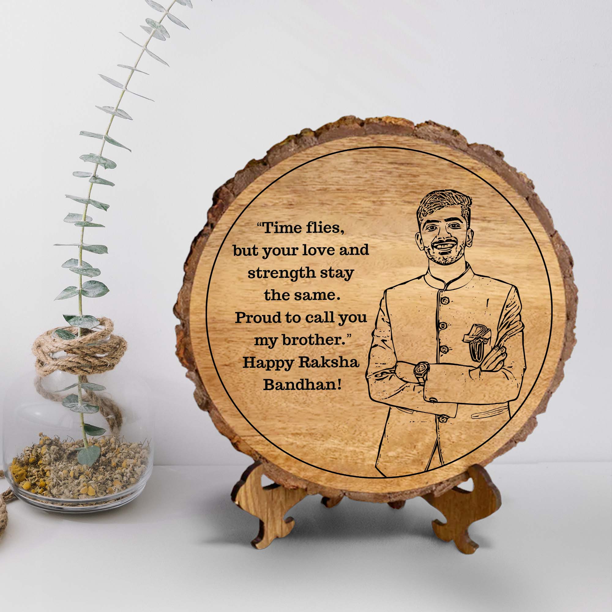 Personalized Raksha Bandhan sibling gift plaque for brother's – A Timeless Bond in Wood