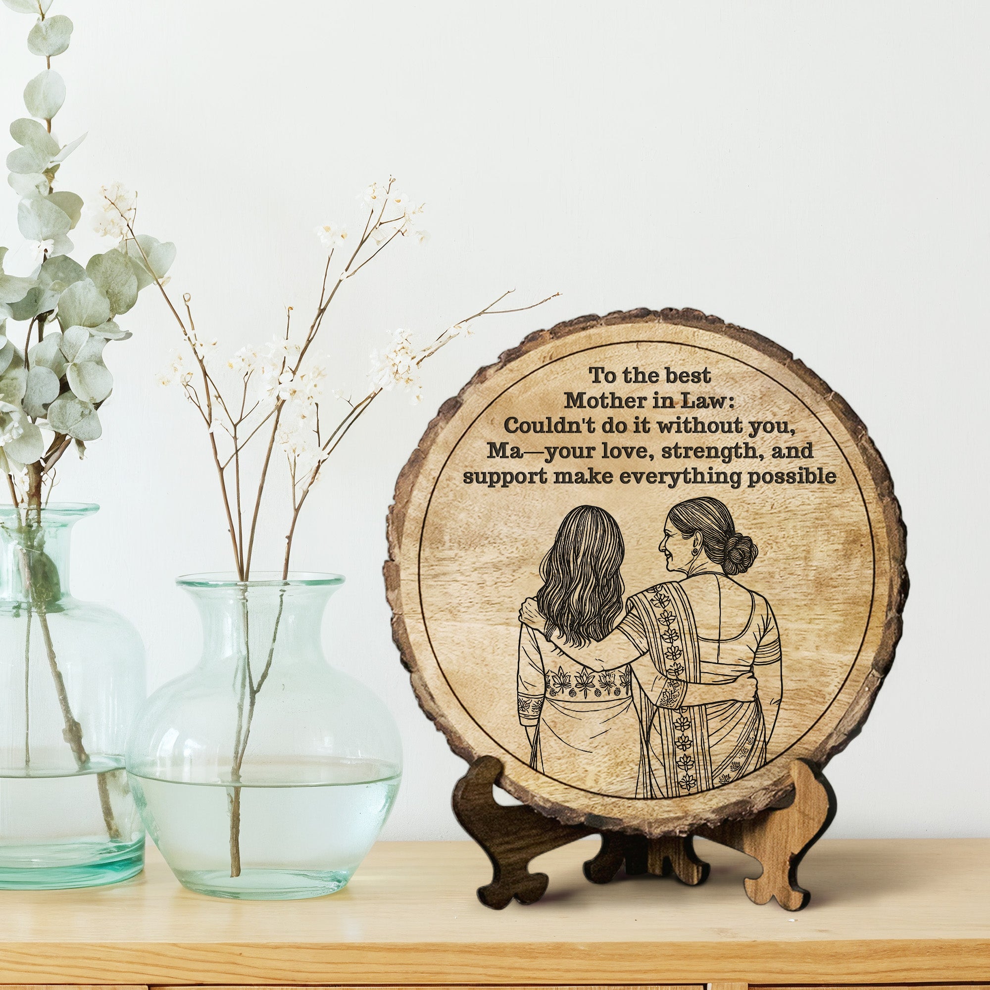 Handcrafted Mango Wood Personalized plaque-Mother's day Gift