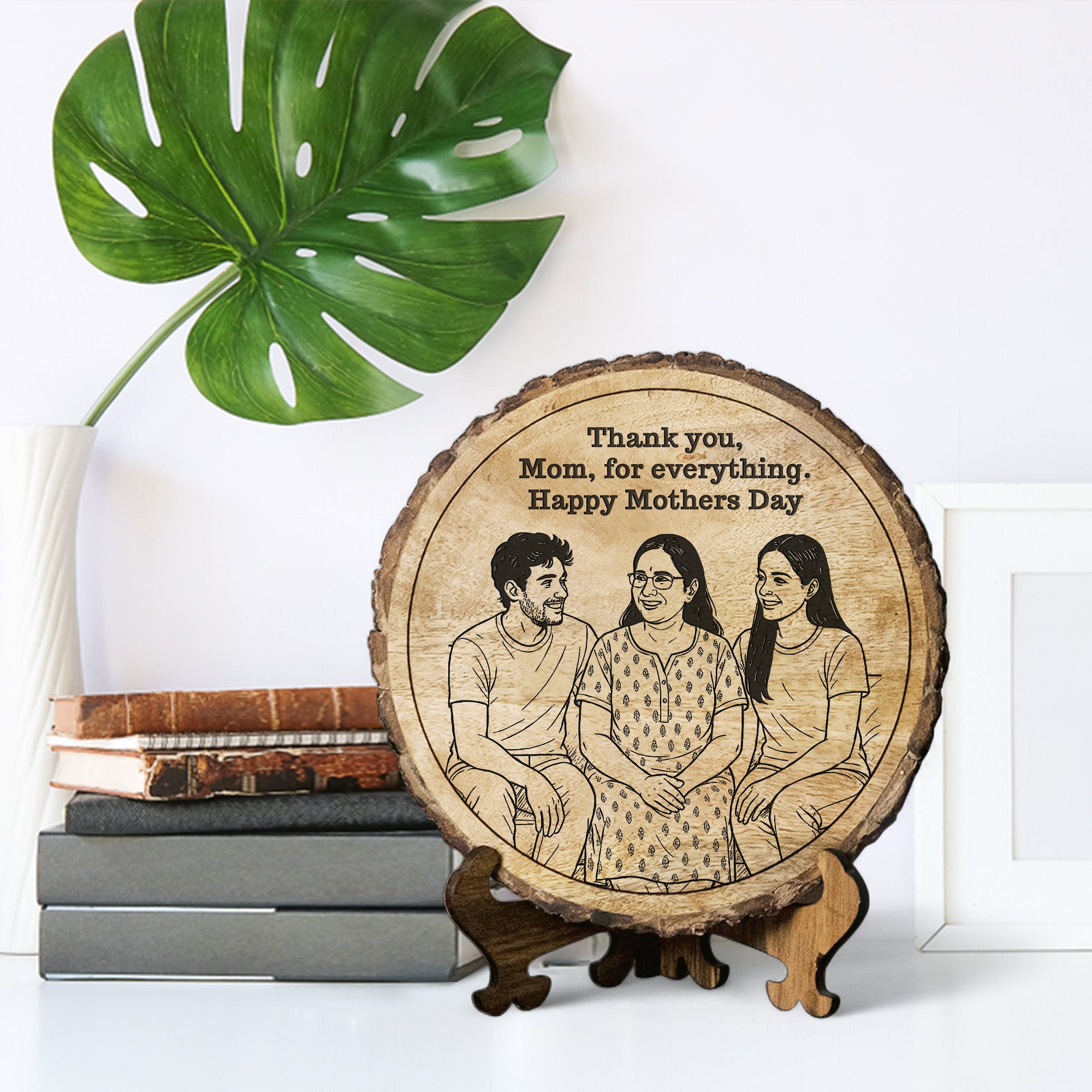 Handcrafted Mango Wood Personalized plaque-Mother's day Gift