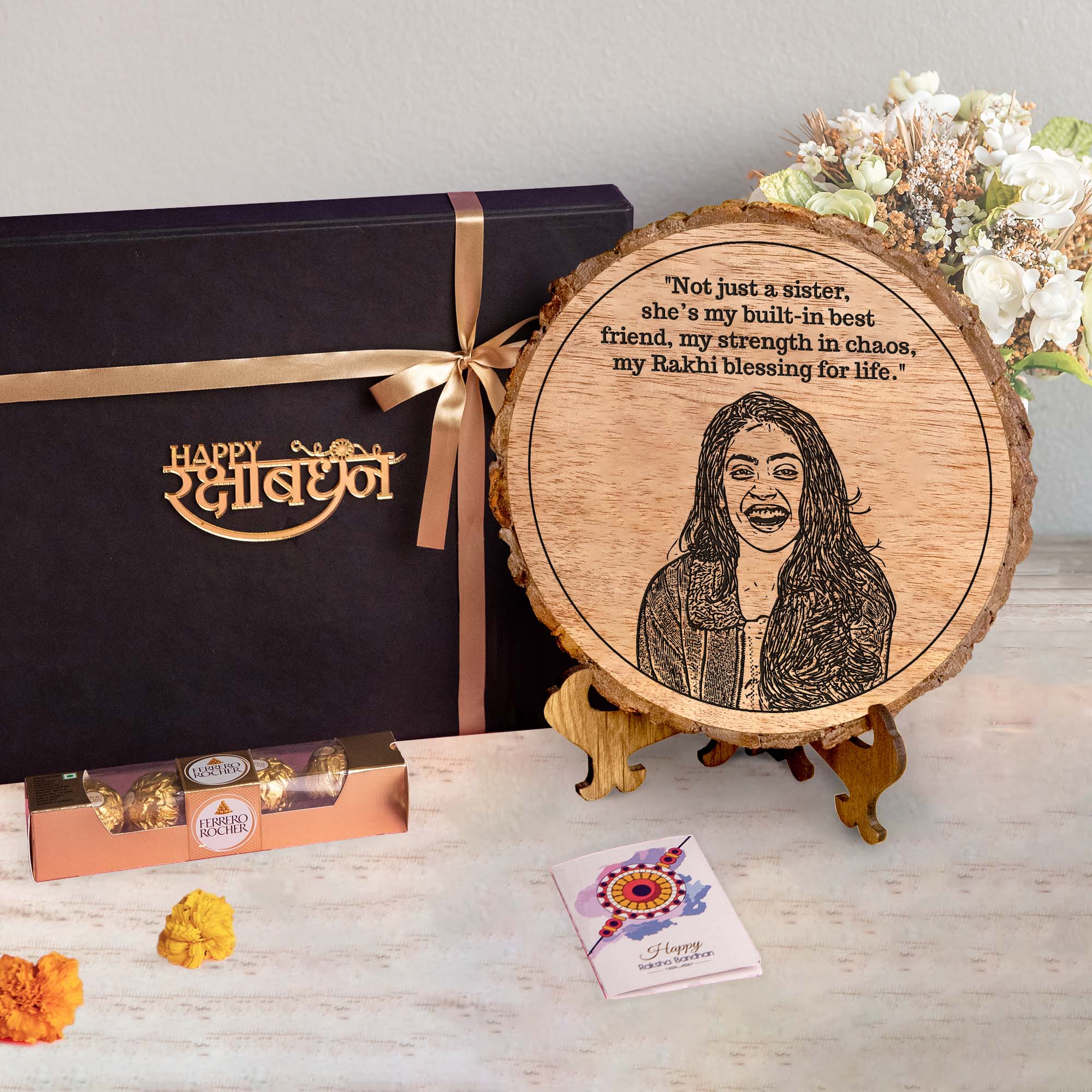 3-in-1 Sibling Love Treasure Box – A Heartfelt Hamper Featuring a Gift Plaque for sister's