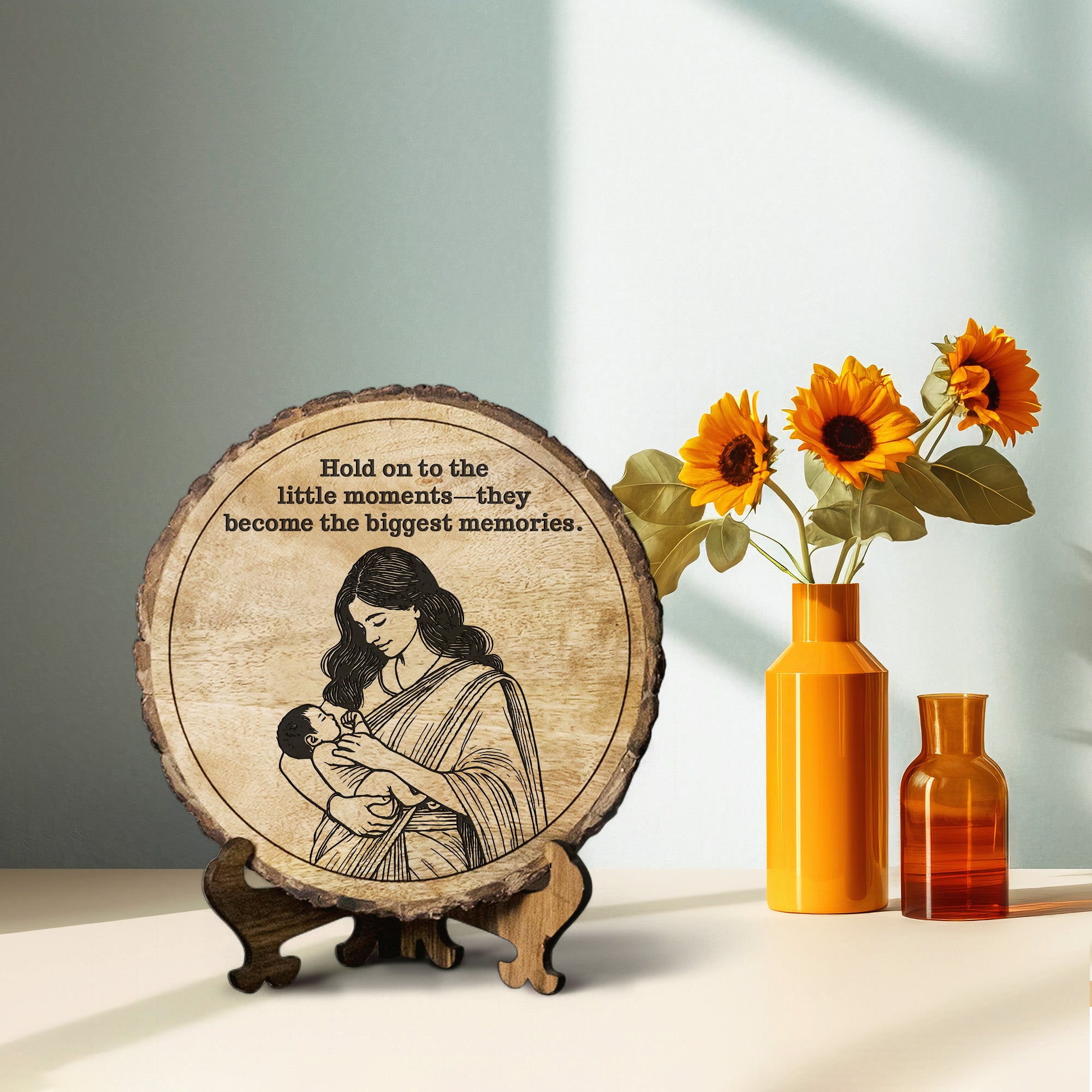 Handcrafted Mango Wood Personalized plaque-Mother's day Gift