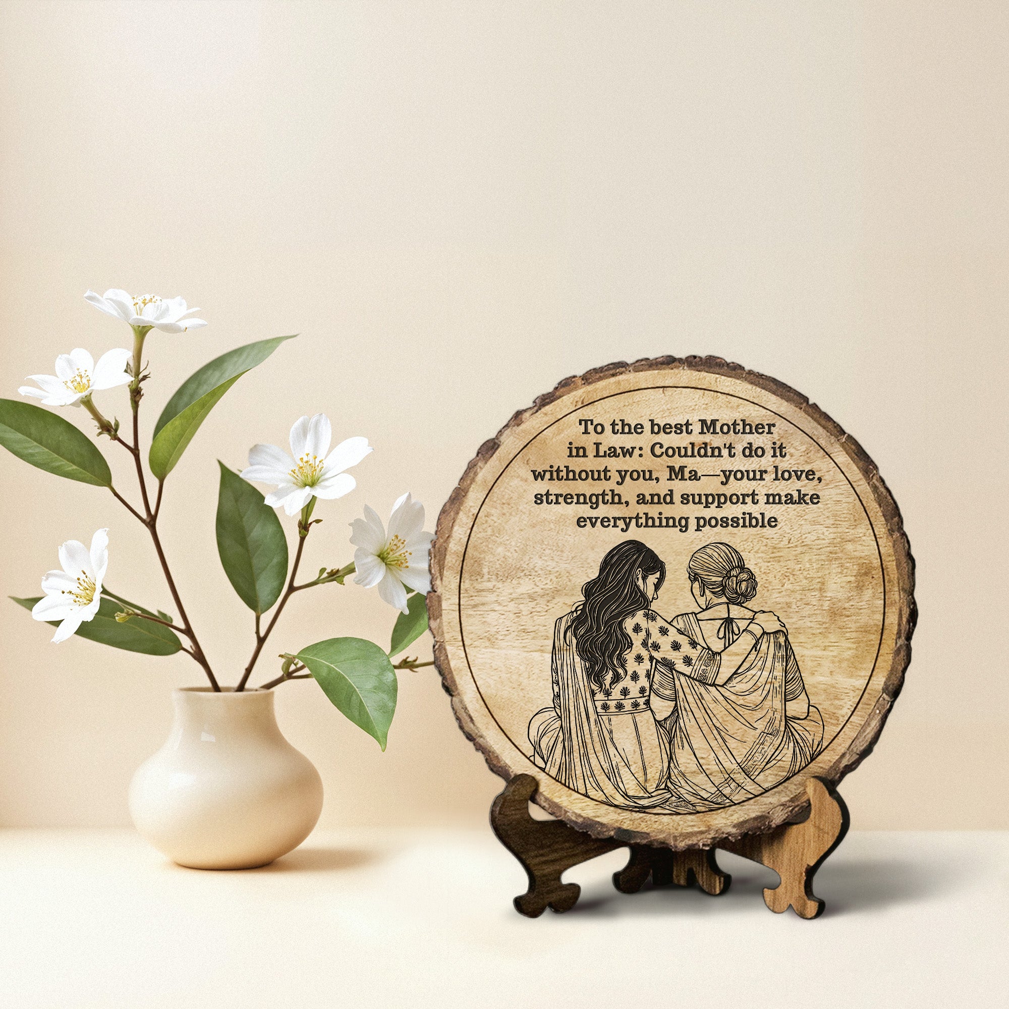 Handcrafted Mango Wood Personalized plaque-Mother's day Gift