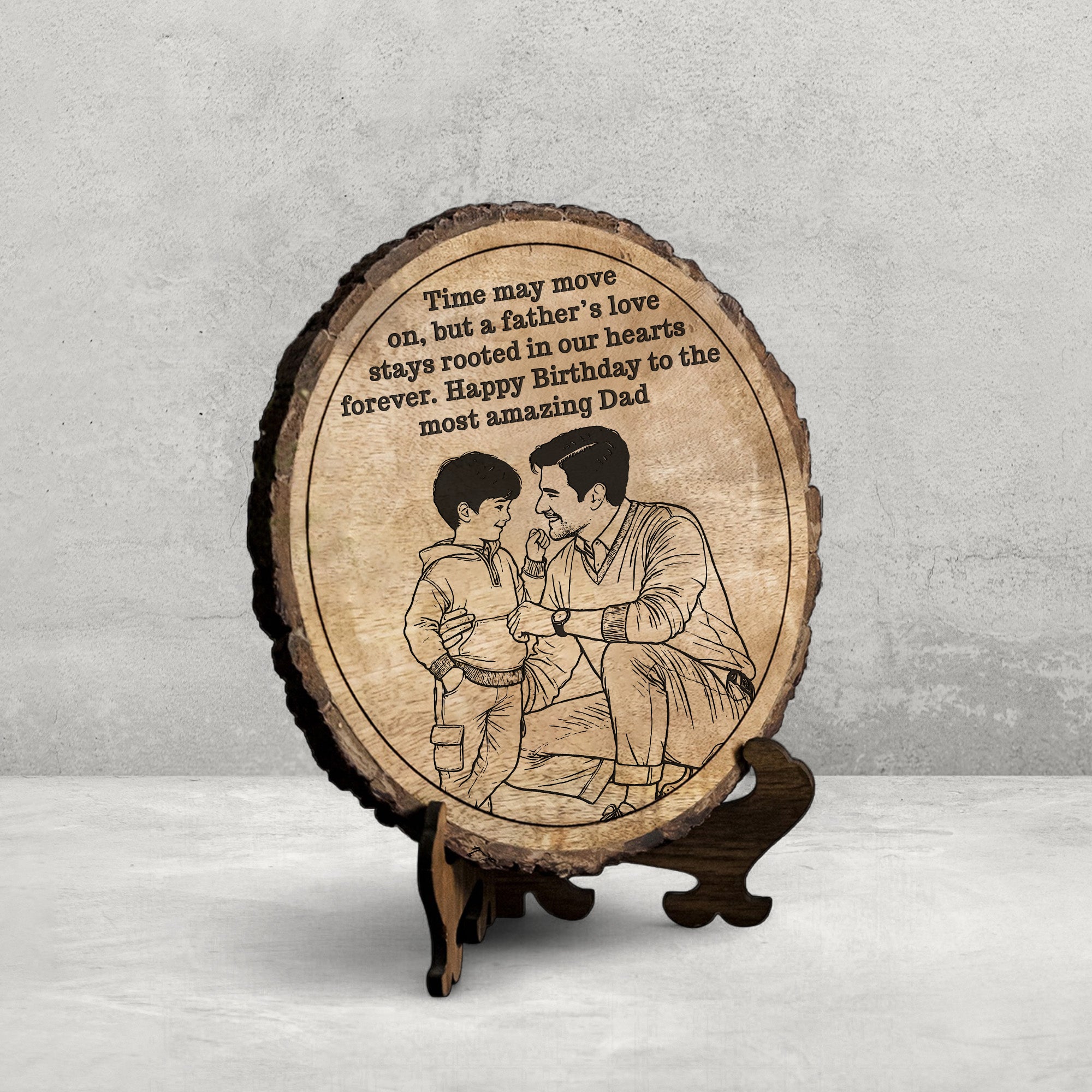 Customized Birthday Gift plaque for Dad - Mango Wood 8x8 Inch