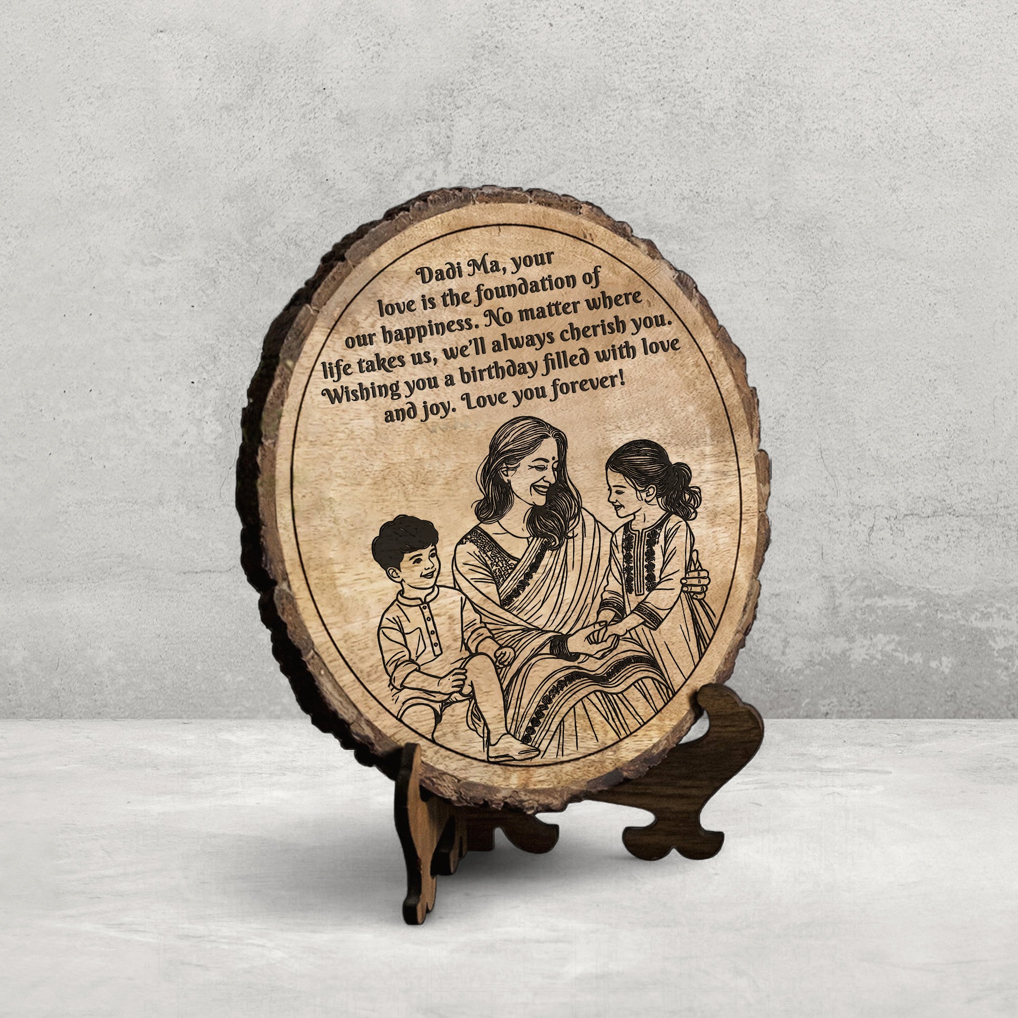 Customized Birthday Gift Plaque for Grandma - Mango Wood 8x8 Inch