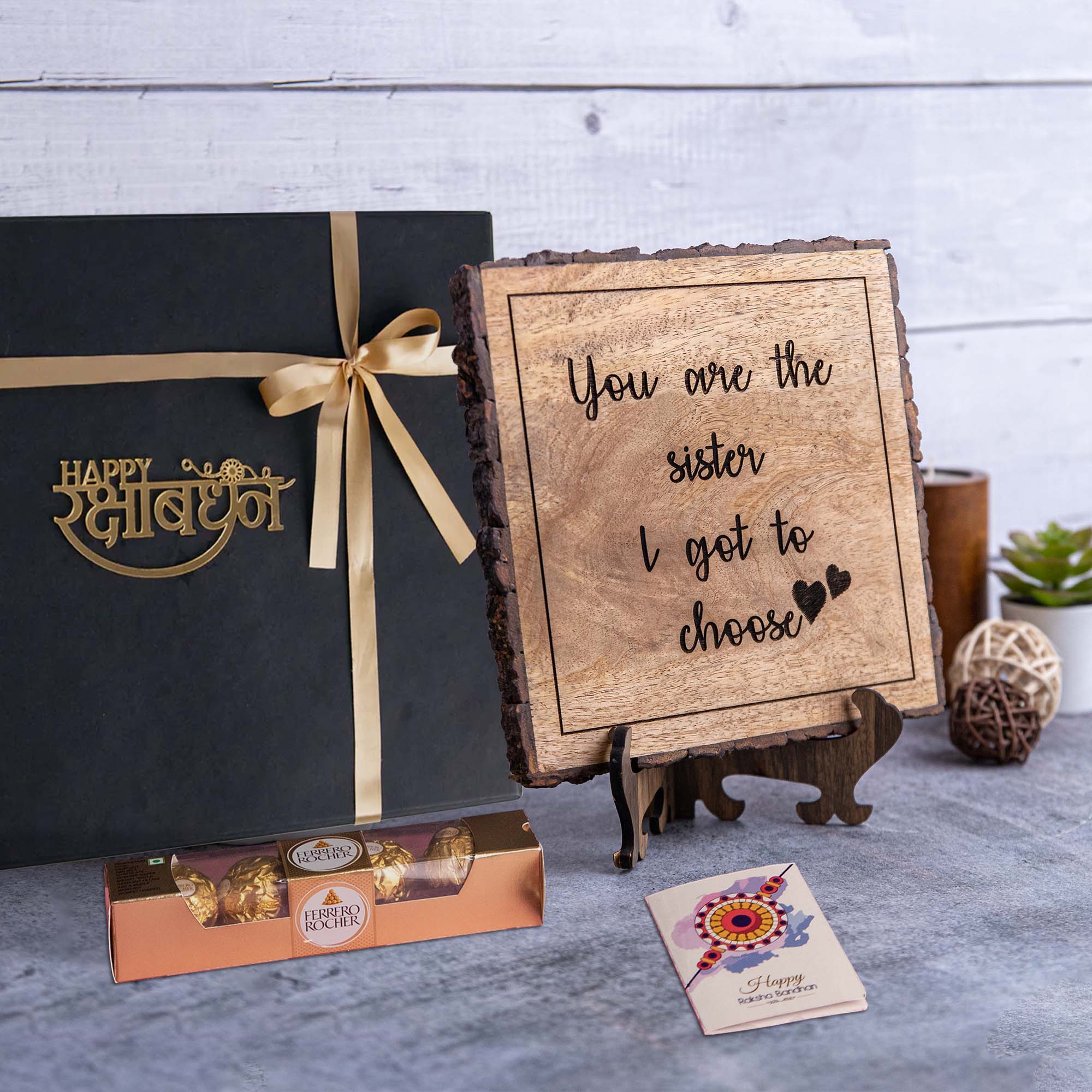 3-in-1 Sibling Love Treasure Box – A Heartfelt Hamper Featuring a Gift Plaque for sister's