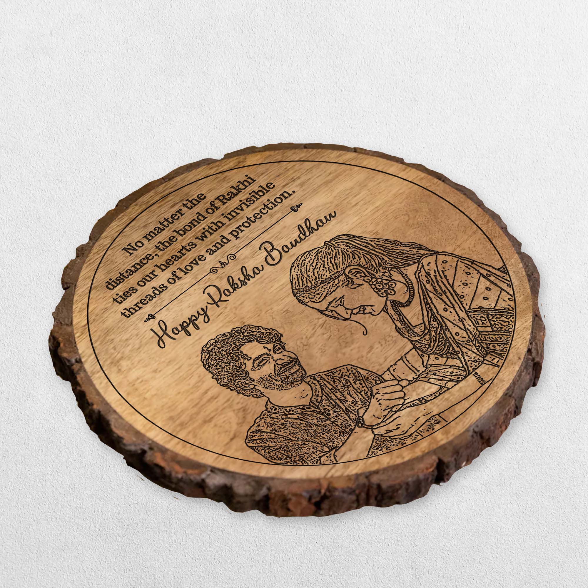 Personalized Raksha Bandhan sibling gift plaque – A Timeless Bond in Wood